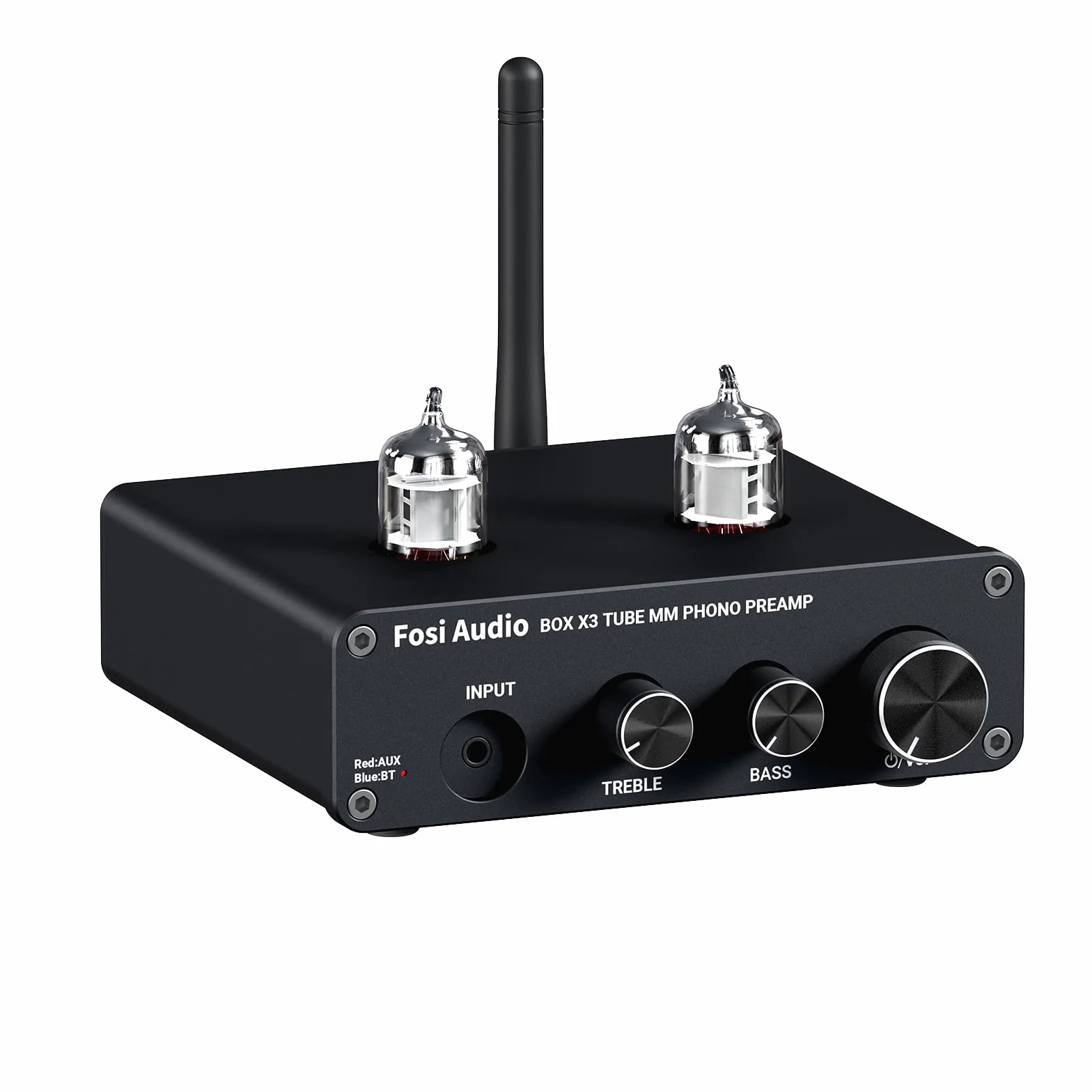 Fosi Audio BOX X3 Tube Phono Preamplificatore Giradischi Bluetooth 5.0 Mini Stereo Hi-Fi