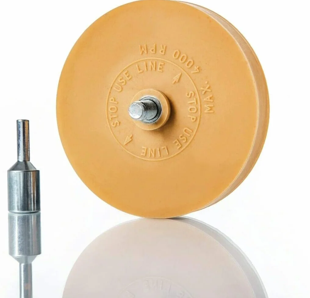 BenBow Gomma da 90 mm con adattatore aroma vaniglia – trapani comuni, avvitatori a batteria, levigatrice diritta – pellicole decorative, strisce decorative e residui di colla per rimuovere