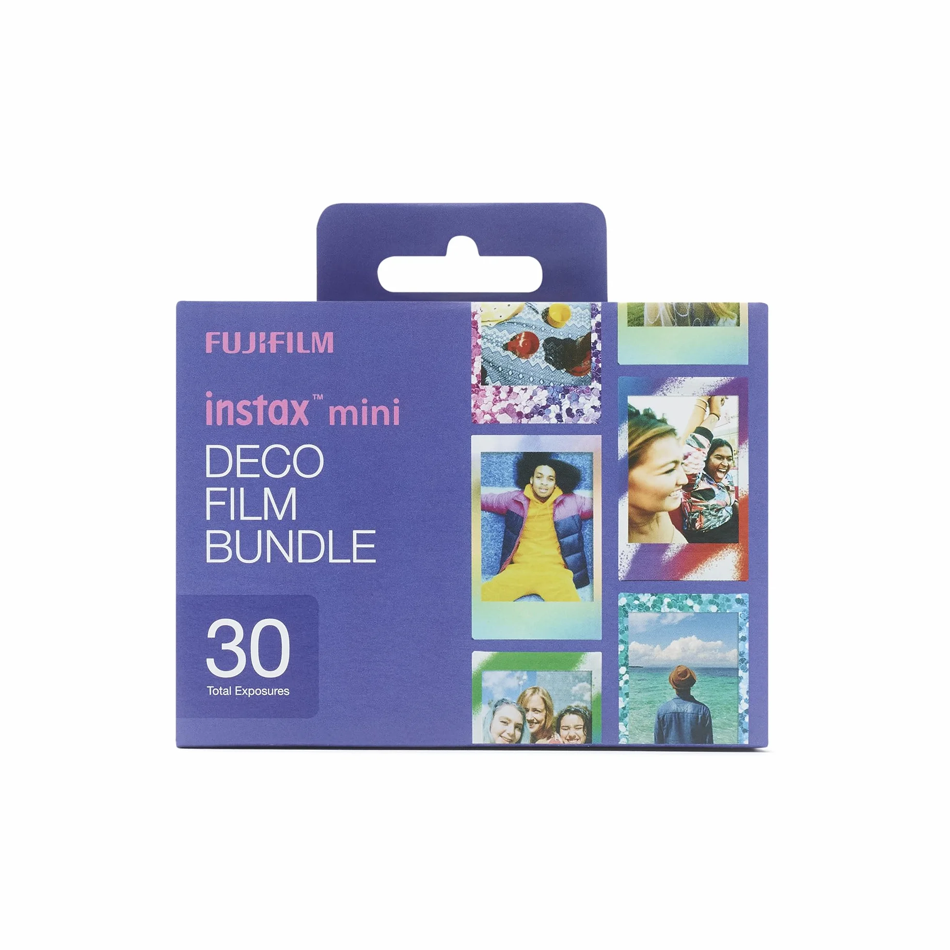 instax mini DECO film bundle pellicole, 30 scatti, 3 pacchi da 10 scatti, motivo bordo Confetti, Mermaind Tail e Spray Art