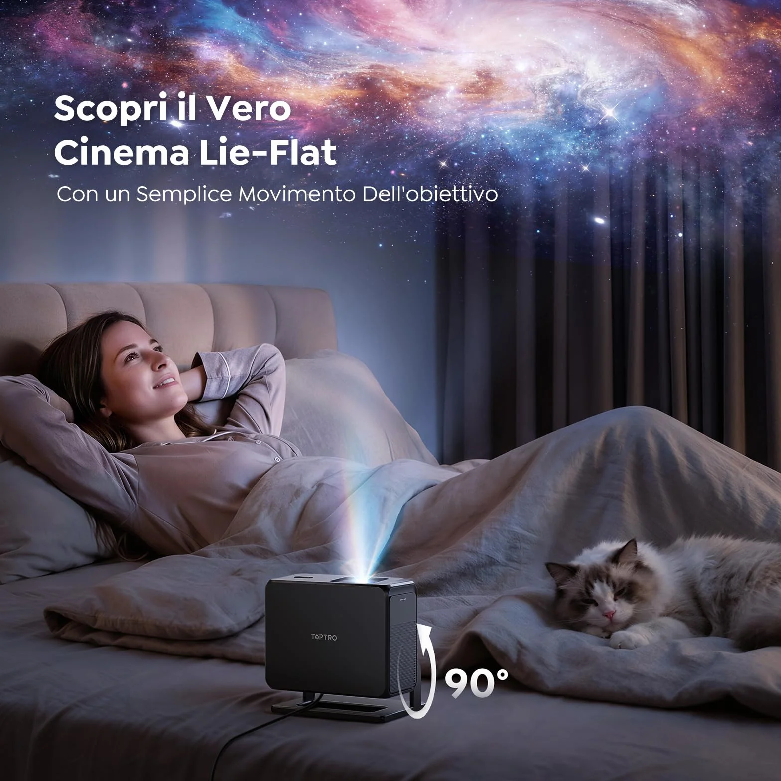 Proiettore 4K Google TV Netflix Auto Focus 6D Keystone Corta Focale WiFi Bluetooth Home Cinema