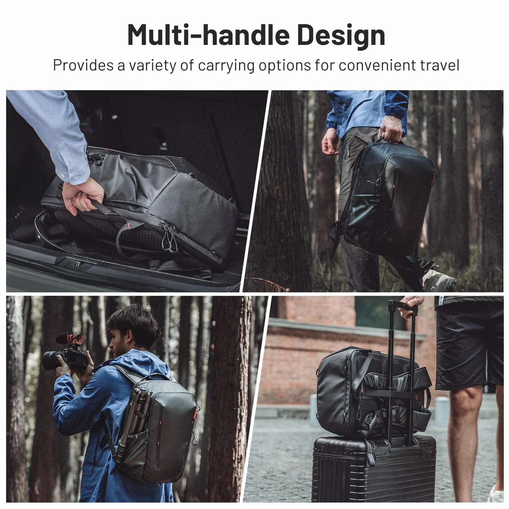 PGYTECH OneMo Lite Zaino Fotografico 22L, Borsa Impermeabile per fotocamera professionale per DJI Mavic Series/DJl Mini 4 Pro/DJI Avata 2, DSLR/SLR Mirrorless, Nero