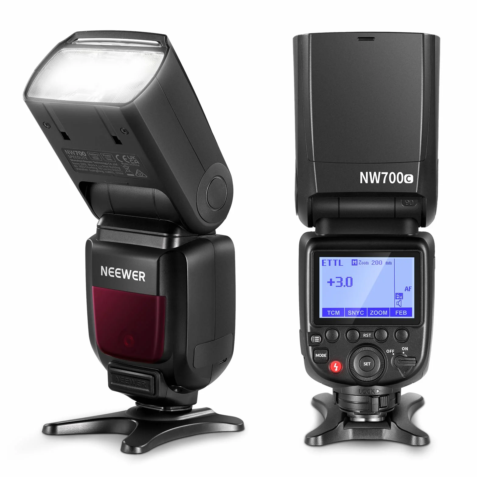 NEEWER NW700-C Flash TTL Speedlite Speedlight Compatibile con Canon DSLR GN60 Sincronizzazione Ad Alta Velocità 1/8000s Uscita 1/1-1/256 Funzione TCM 230 Flash Full Power Riciclaggio Veloce 0,1-2,7s