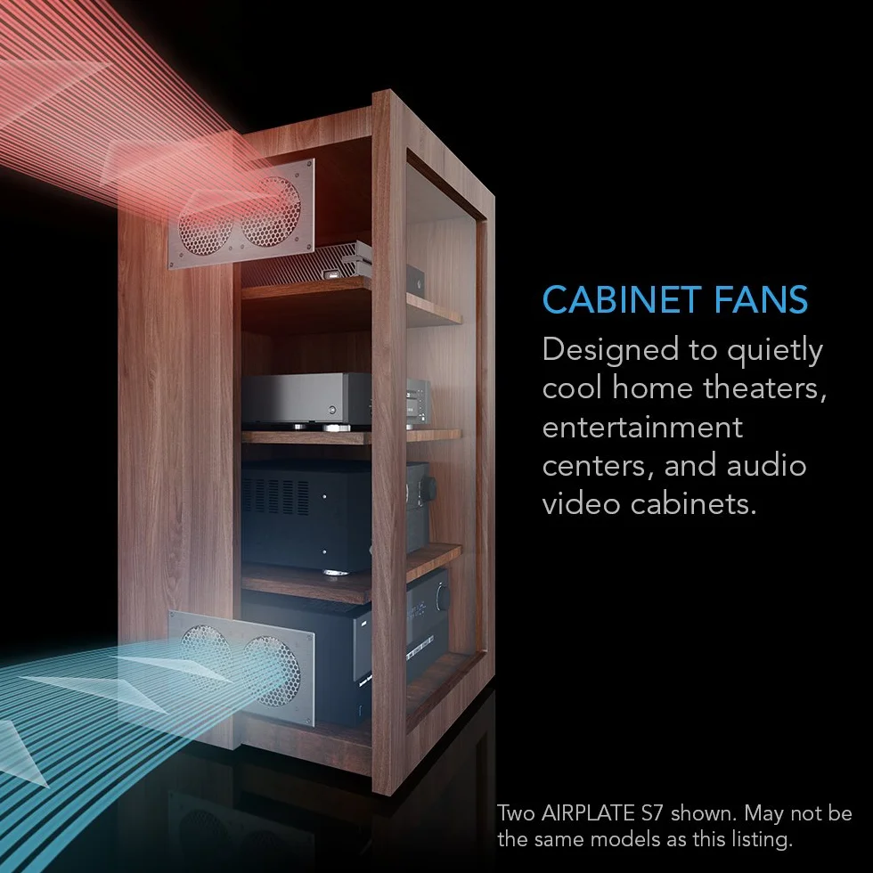 AC lnfinity - AIRPLATE S5, sistema di raffreddamento silenzioso con controllo della velocità, per raffreddamento mobiletto AV Home Theatre