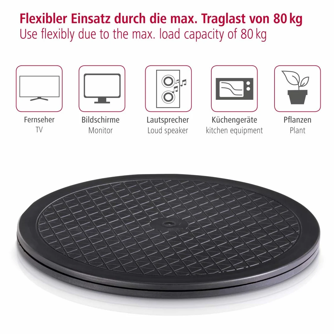 HAMA Supporto universale girevole per TV, nero, 80 kg (Ø 32 cm)