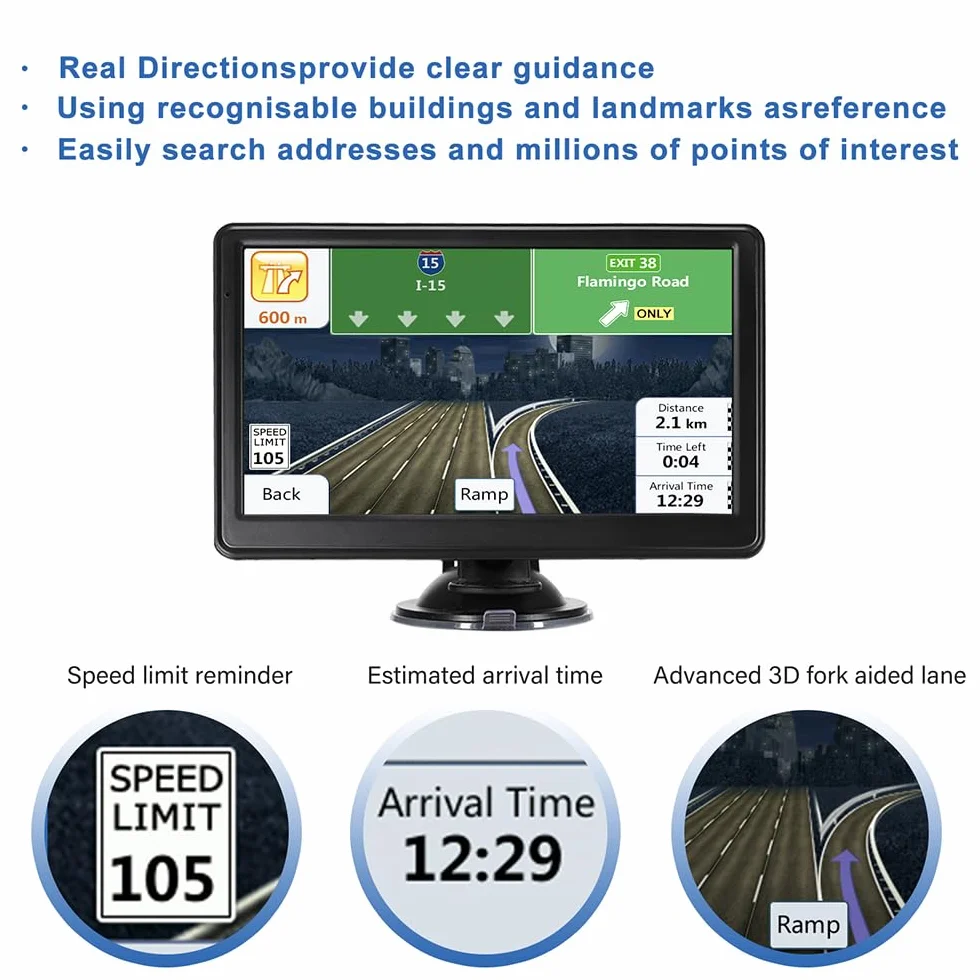 Winnes Navigatore Satellitare per Auto Camion Taxi,HD 7'' Schermo Capacitivo,Precaricato Mappa Europa 2024, Avviso Traffico Vocale, Limite di Velocità, Aggiornamenti Gratuiti delle Mappe a Vita
