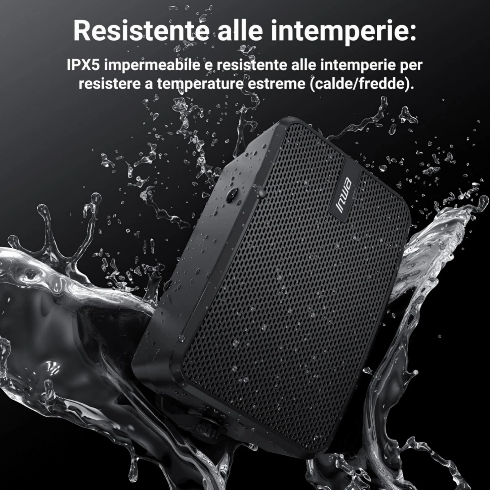 Inwa Cassa Bluetooth Esterno 400W Speaker Parete Attivo-Passivo Sistema Audio Stereo Wireless Impermeabile 2 Pezzi MZ622