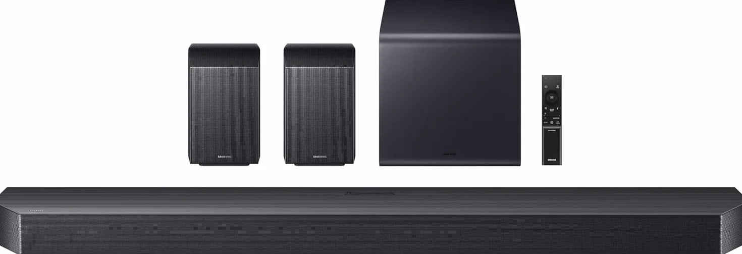 Samsung Soundbar HW-Q990F/ZF Serie Q, 23 Speaker, Wireless, Dolby 5.1ch, Audio a 11.1.4 Canali, DTS:X, Surround Sound Expansion, Active Voice Amplifier Pro, Q-Simphony,Titan Black, 2025
