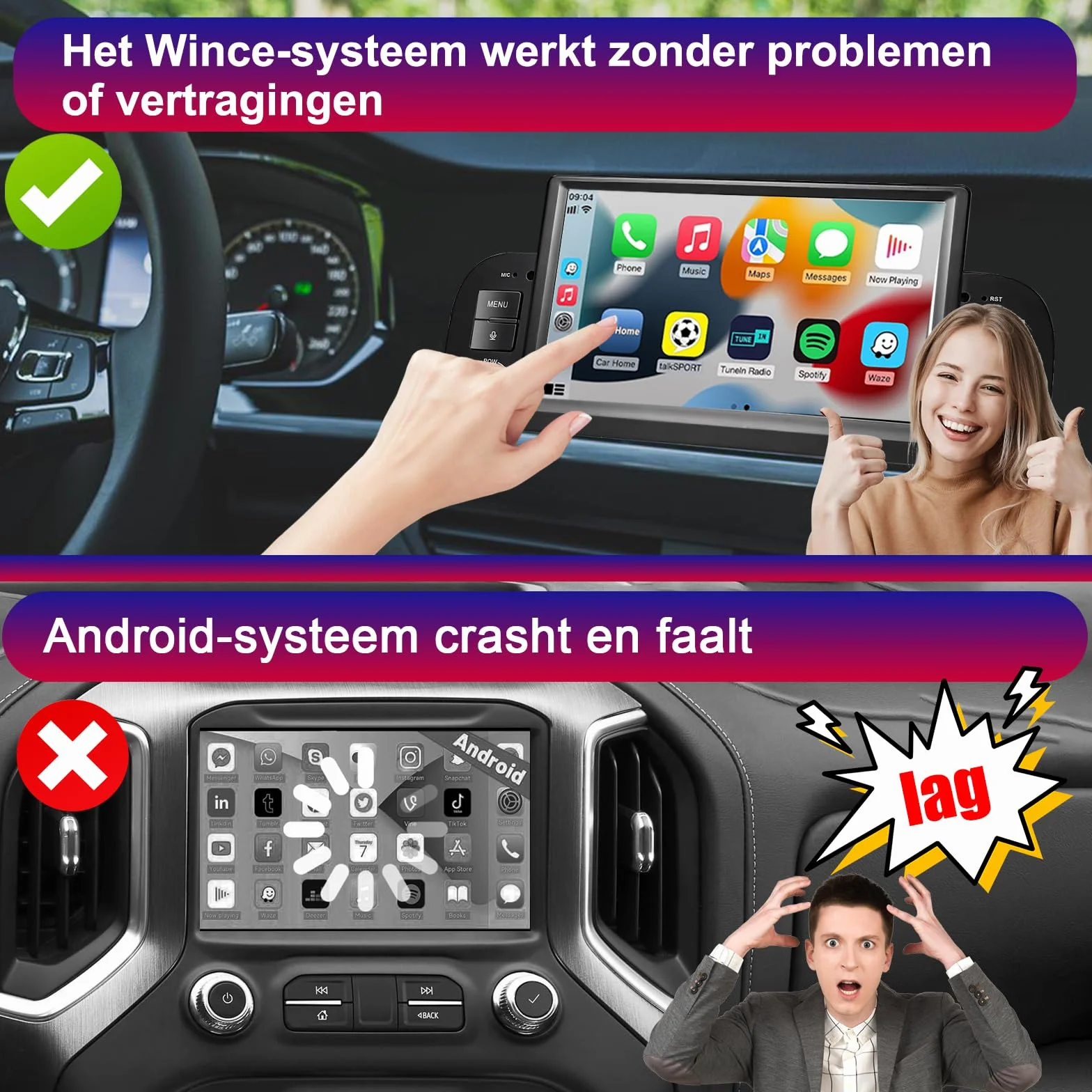 Autoradio per Fiat Panda 2013-2020 Compatibile Wireless Carplay/Android Auto, Fiat Panda Radio da 7 pollici con Touchscreen/Bluetooth/FM/AM/USB/DSP/RDS/Mirror Link