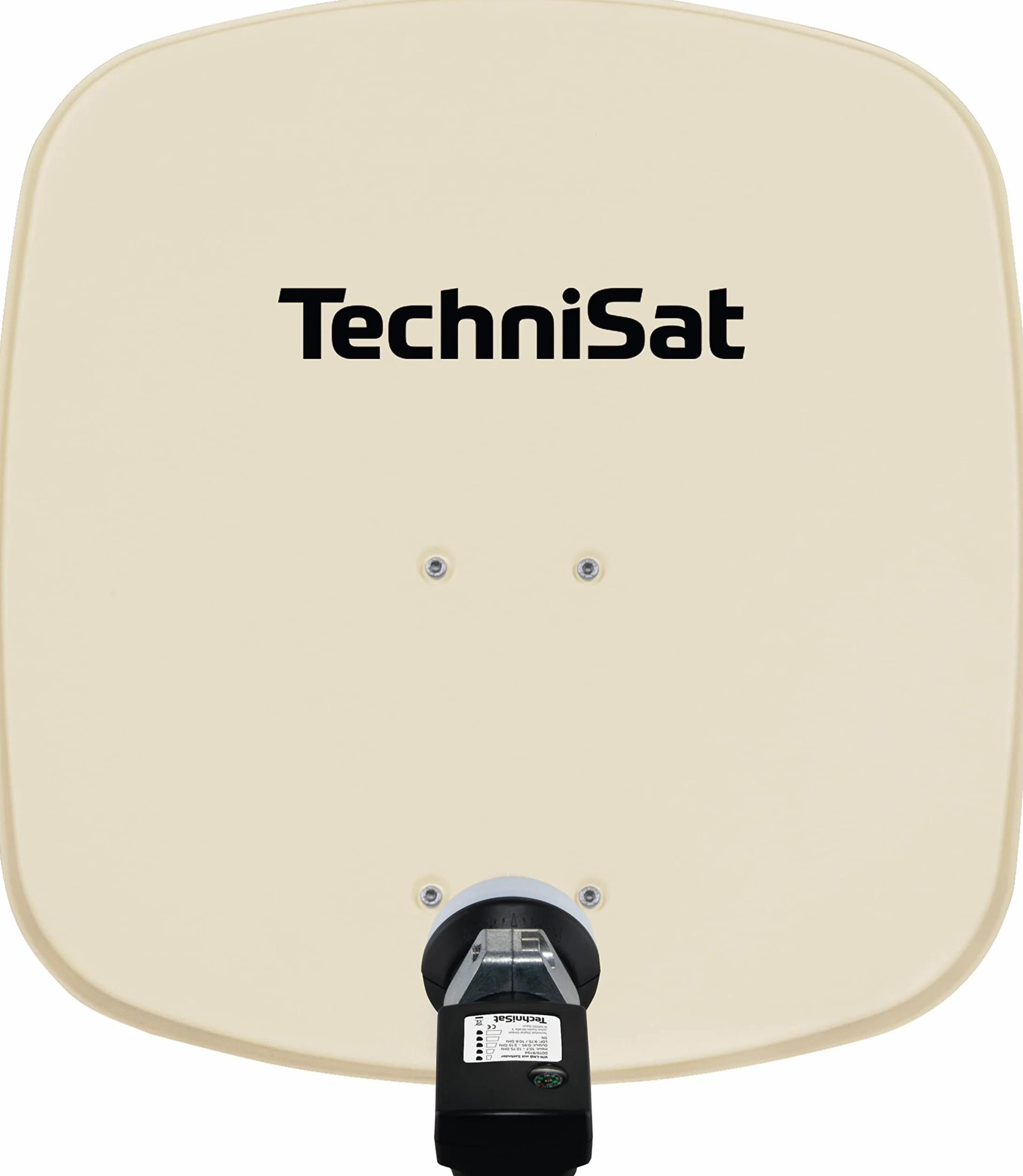TechniSat DIGIDISH 45 - Antenna parabolica per 1 partecipante (piccola antenna parabolica di 45 cm - set completo con supporto a muro e cercatore di satelliti V/H-LNB) beige