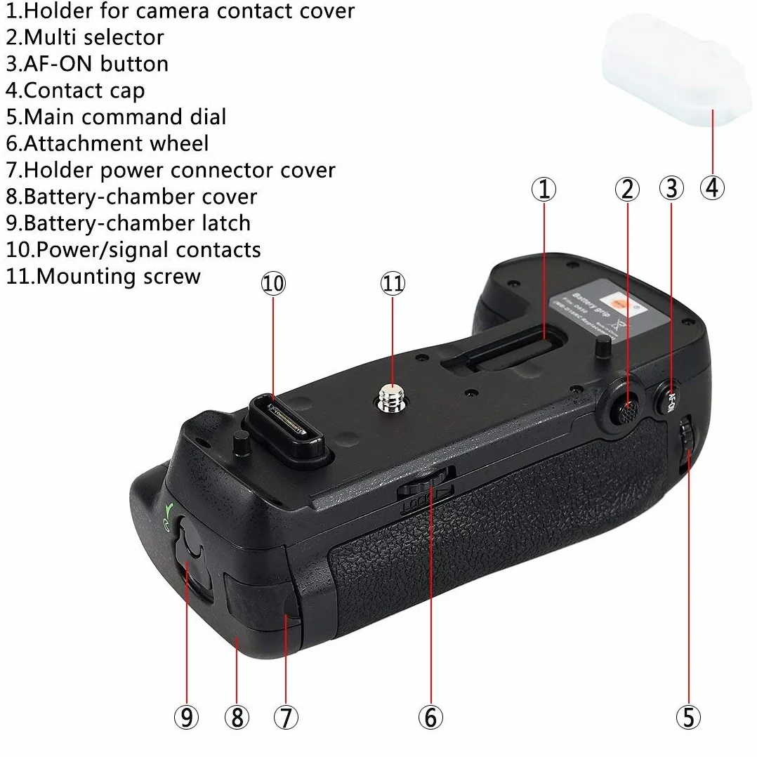 DSTE mb-d18 battery grip con telecomando a infrarossi funzione + 2 x EN-EL15 batteria per fotocamera digitale reflex Nikon D850