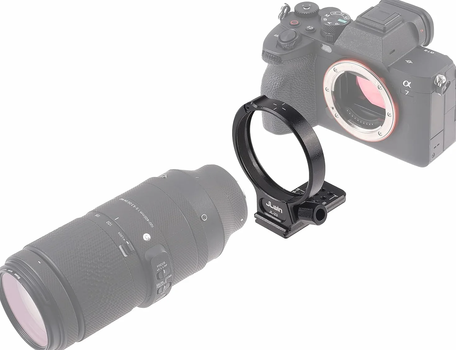 Hersmay Fascetta per treppiede in metallo per obiettivo Sigma 100-400 mm F5-6.3 DG DN OS per Sony E Mount Art 105 mm F1.4 DG HSM adatto per piastra a sgancio rapido Arca Type, RJ010F