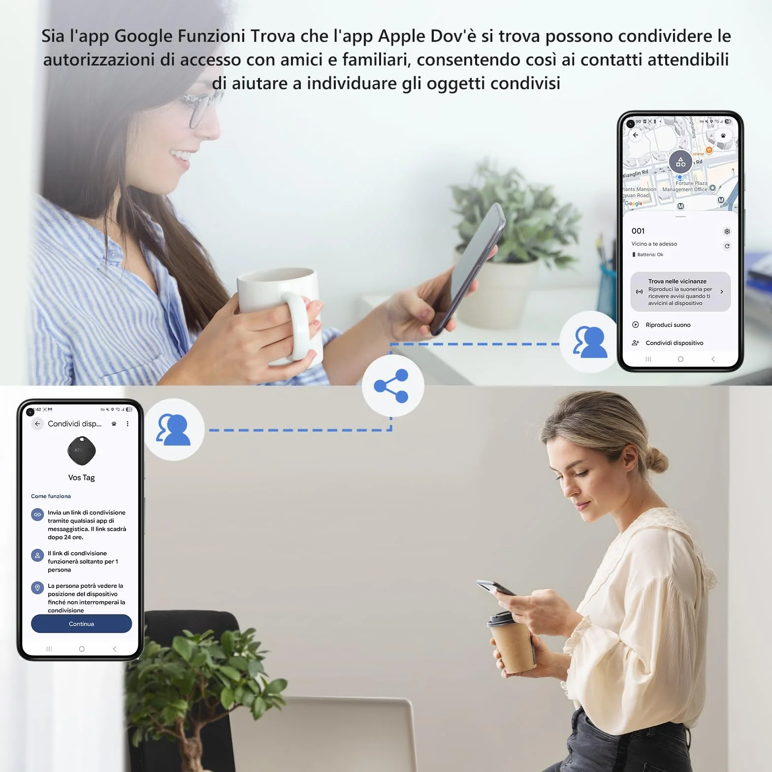 ATUVOS Smart Tag Pro Tracker Bluetooth per Android iOS, Localizzatore per Bagagli, 4 Pezzi