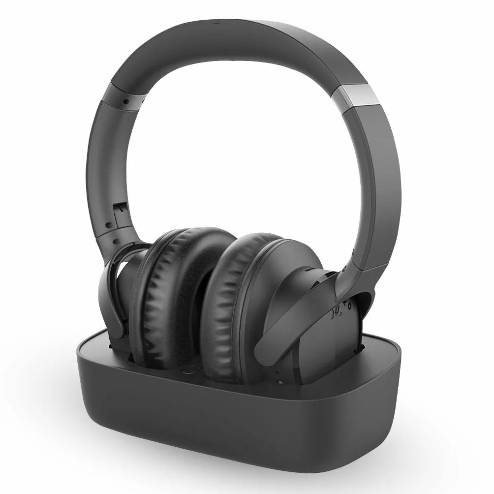 Avantree Ensemble – Cuffie TV Senza Fili Wireless per Anziani con Clear Voice, Base di Ricarica, Configurazione Facile, 35h di Autonomia, Design Confortevole, Compatibili con Ottico/AUX e TV Bluetooth