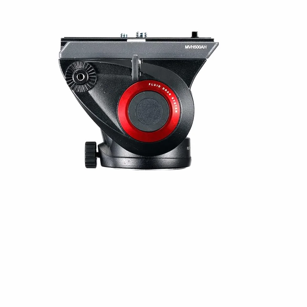 Manfrotto MVH500AH Testa Video con Base Piatta, 1 Leva Fissa, Alluminio, Nero