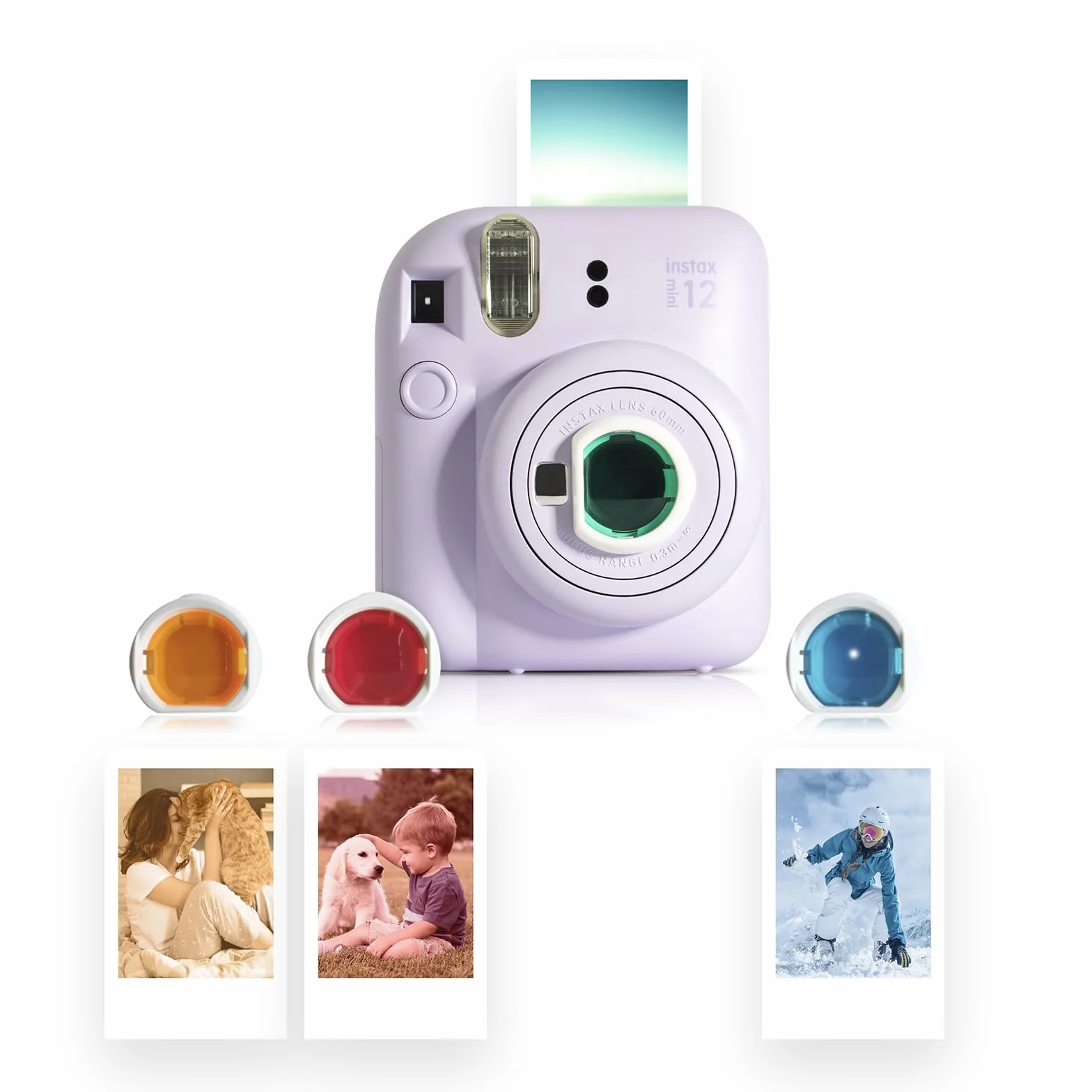 Kit Accessori per Fujifilm Instax Mini 12, Include Custodia Mini 12, Album, Filtri, Cornici da Parete e da Tavolo, Adesivi Decorativi per Bordi e Angoli (Verde Menta)
