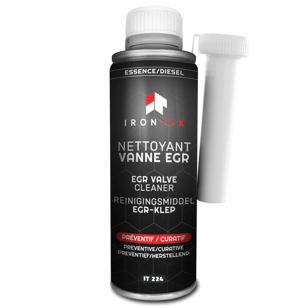 IRONTEK Pulitore Valvola EGR Diesel e Benzina 300ml | IT224 | Senza Smontaggio | Elimina Calamine e Depositi | Uso Preventivo e Curativo