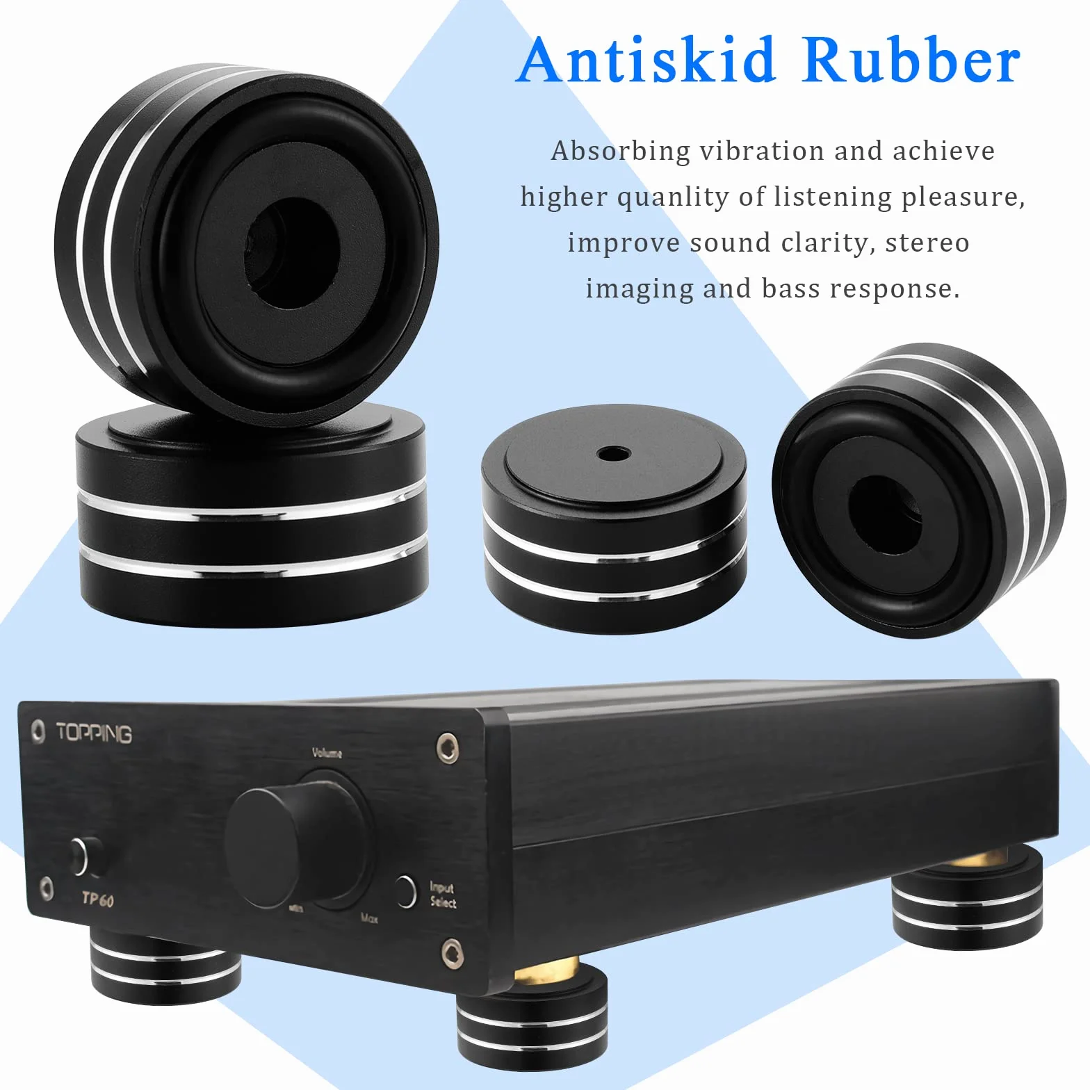 Piedini per Amplificatore 40x20mm Cono in Lega di Alluminio Isolamento per Altoparlanti HiFi Audio 4 Pezzi