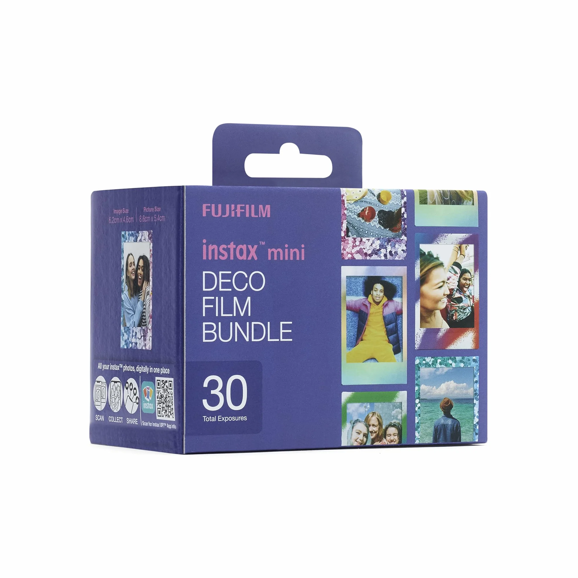 instax mini DECO film bundle pellicole, 30 scatti, 3 pacchi da 10 scatti, motivo bordo Confetti, Mermaind Tail e Spray Art