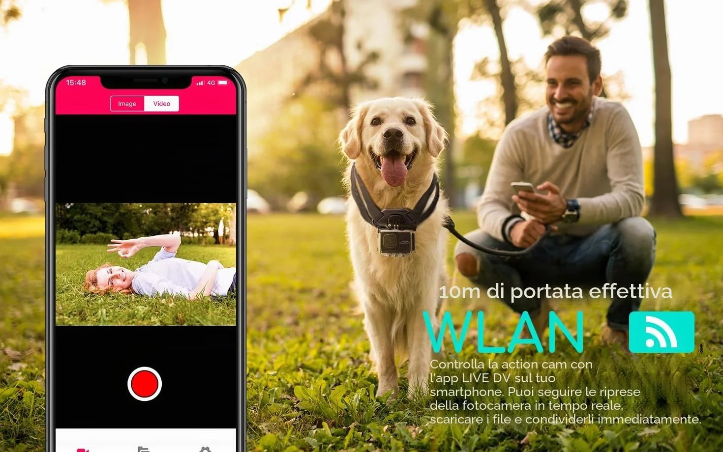 COOAU Action Cam 4K60 fps 64MP WiFi touch screen con microfono esterno, fotocamera subacquea 40 m Type-C EIS stabilizzazione 170° Action Camera 2 x 1350 mAh batterie/accessori
