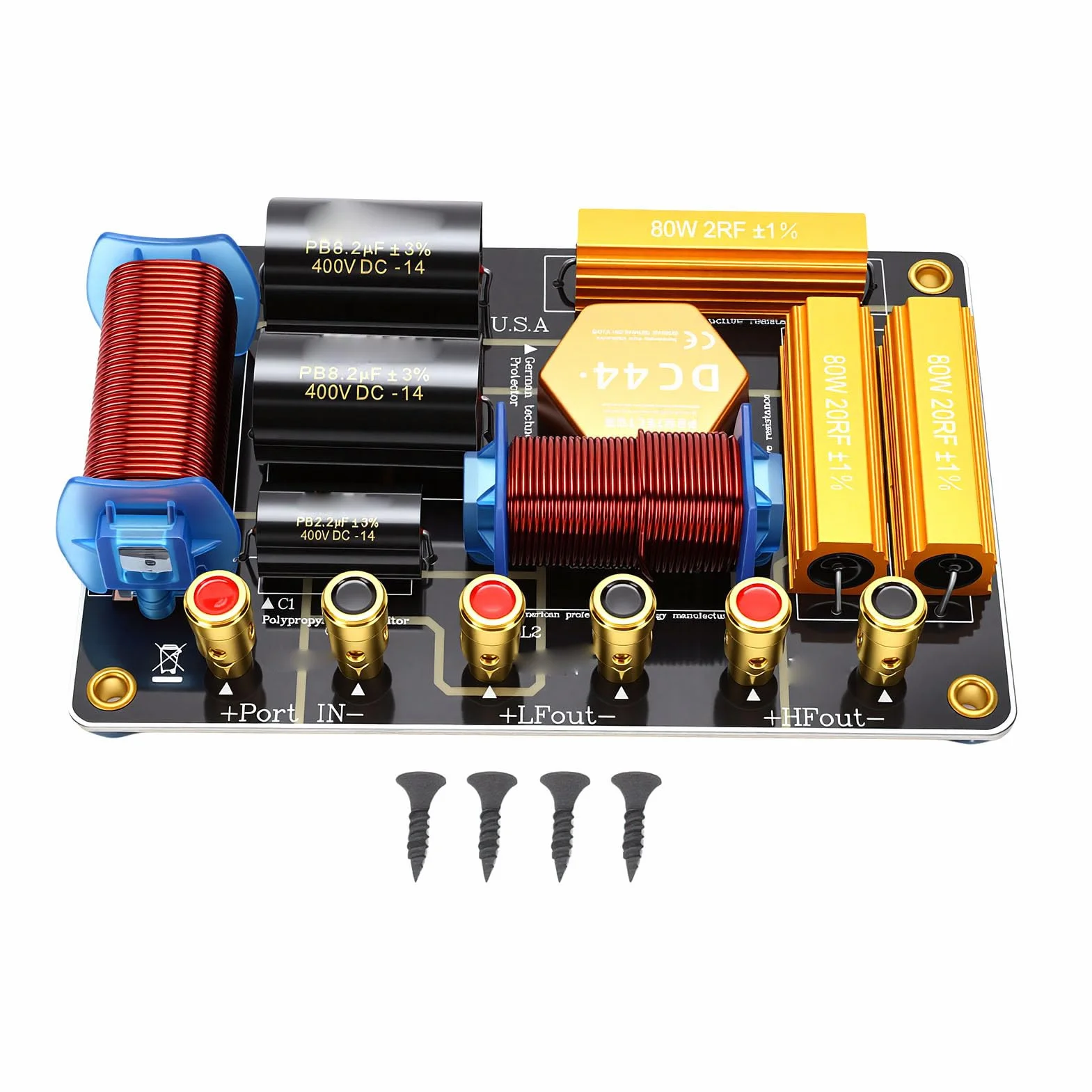 Crossover per Altoparlanti a Due Vie Ad Alta Potenza con Design Resistente Al Calore per Altoparlanti Doppi da 10-12 Pollici, Divisore di Frequenza da 550 W per Professionale, Ideale per i