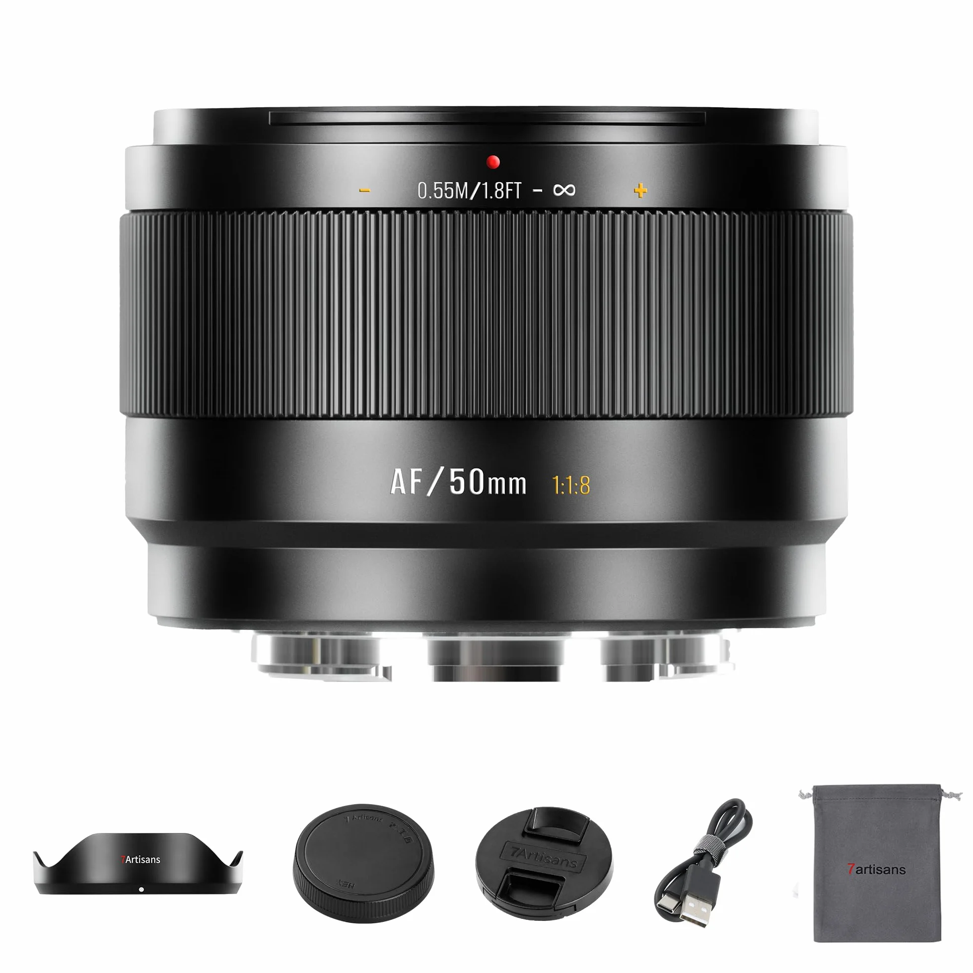Obiettivo 7Artisans AF50mm F1.8 APS-C LITE ad ampia apertura serie F1.8 compatibile con riconoscimento facciale e oculare compatibile con Fujifilm Fuji X-H/T/T30/S/E/A Series Fuji X-E2 Fuji X-T2