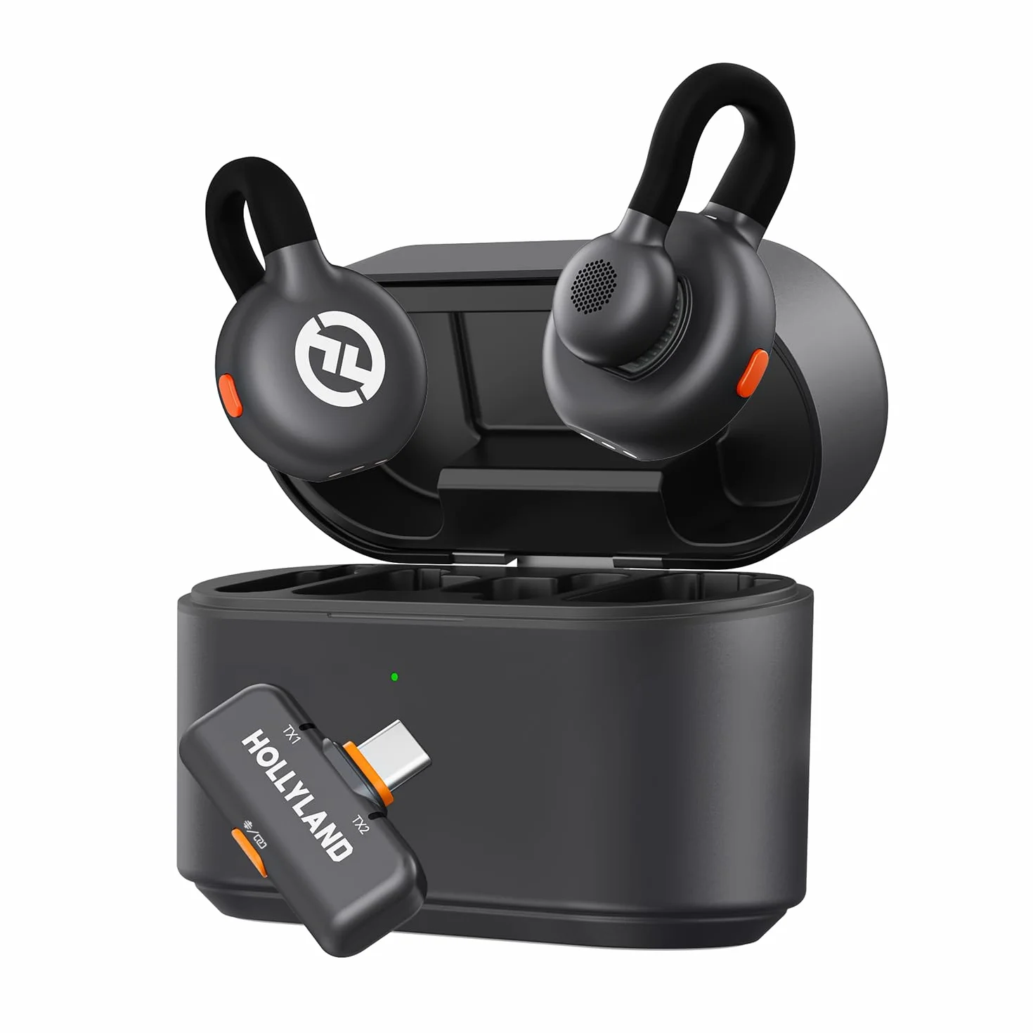 Hollyland Lark M2S Microfono Lavalier Wireless con Spina USB-C per iPhone 15/16 e Android, Clip in Titanio, Plug-and-Play, Cancellazione del Rumore, Portata 300 m, Durata Della Batteria 27 per Vlog