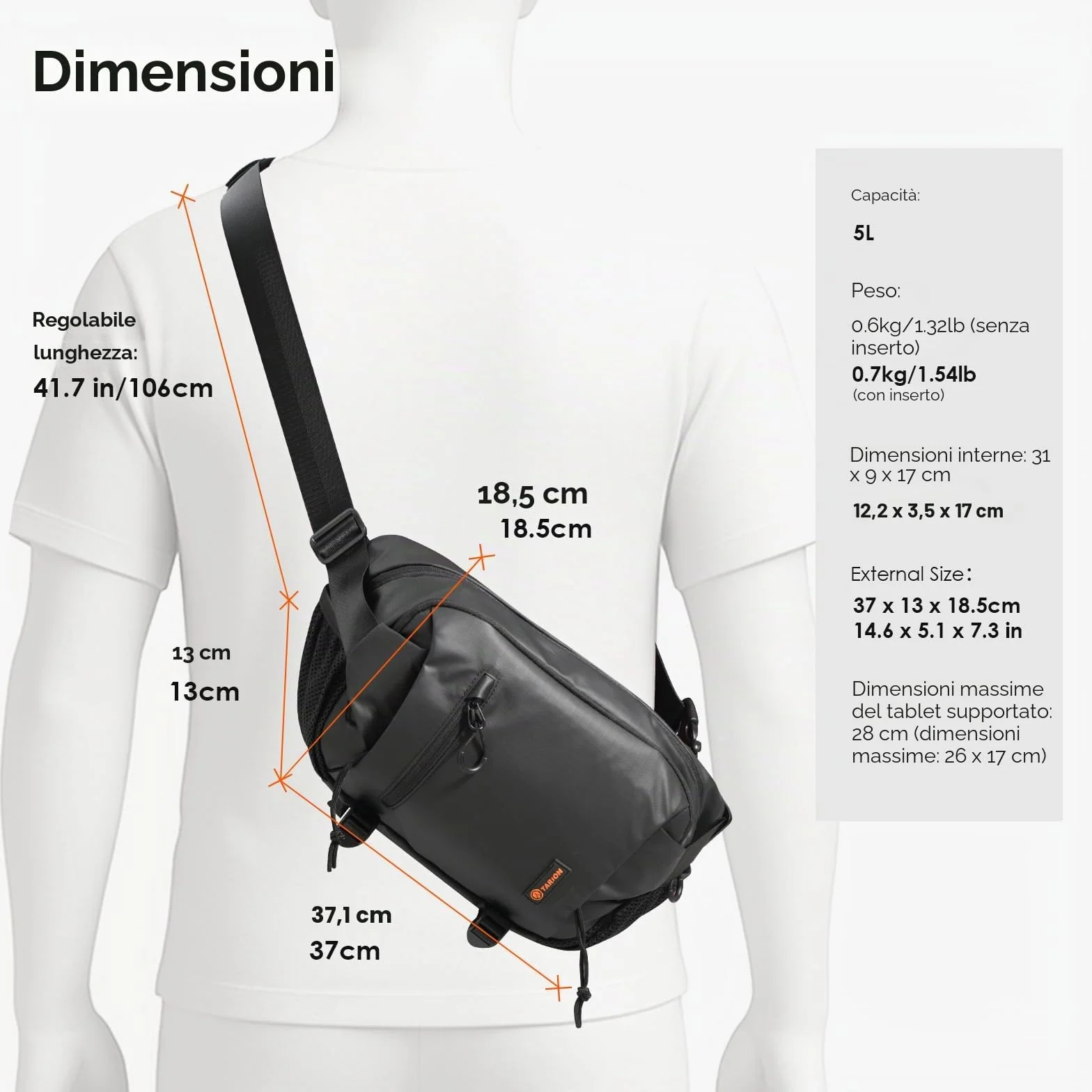 TARION Borsa a Tracolla per Fotocamera Sling: 2-in-1 Borsa Fotografica Piccola Reflex Custodia Macchina Fotocamera Zaino Fotografico Professionale Xprober für DSLR SLR Mirrorless Obiettivo