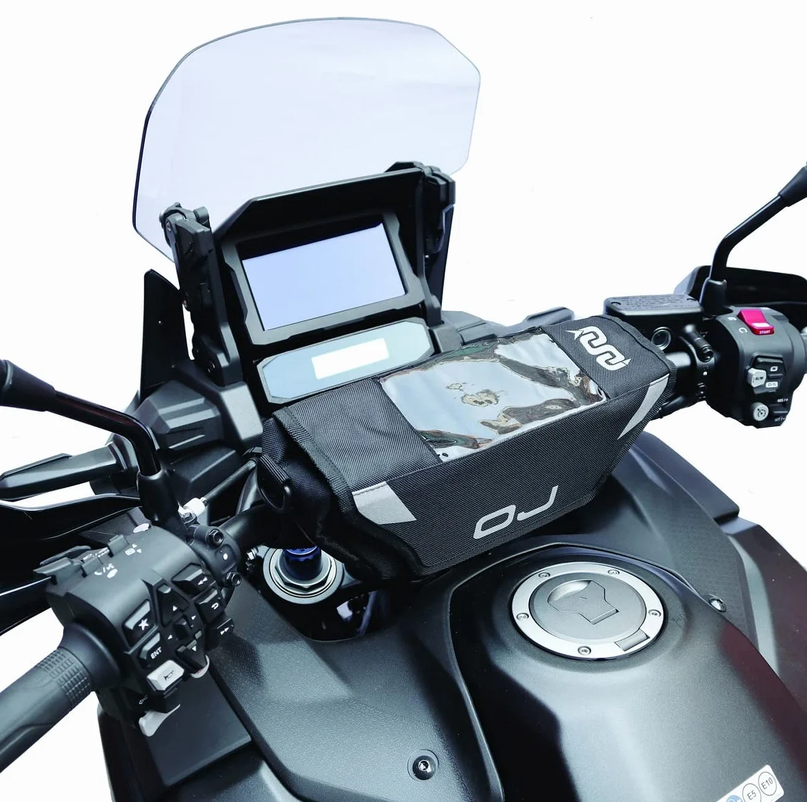 OJ Borsello da Manubrio X Moto Handle Nero – Porta Telefono Impermeabile con Tasca Multiuso – Borsa Moto Universale Facile da Installare e Stabile Durante la Guida