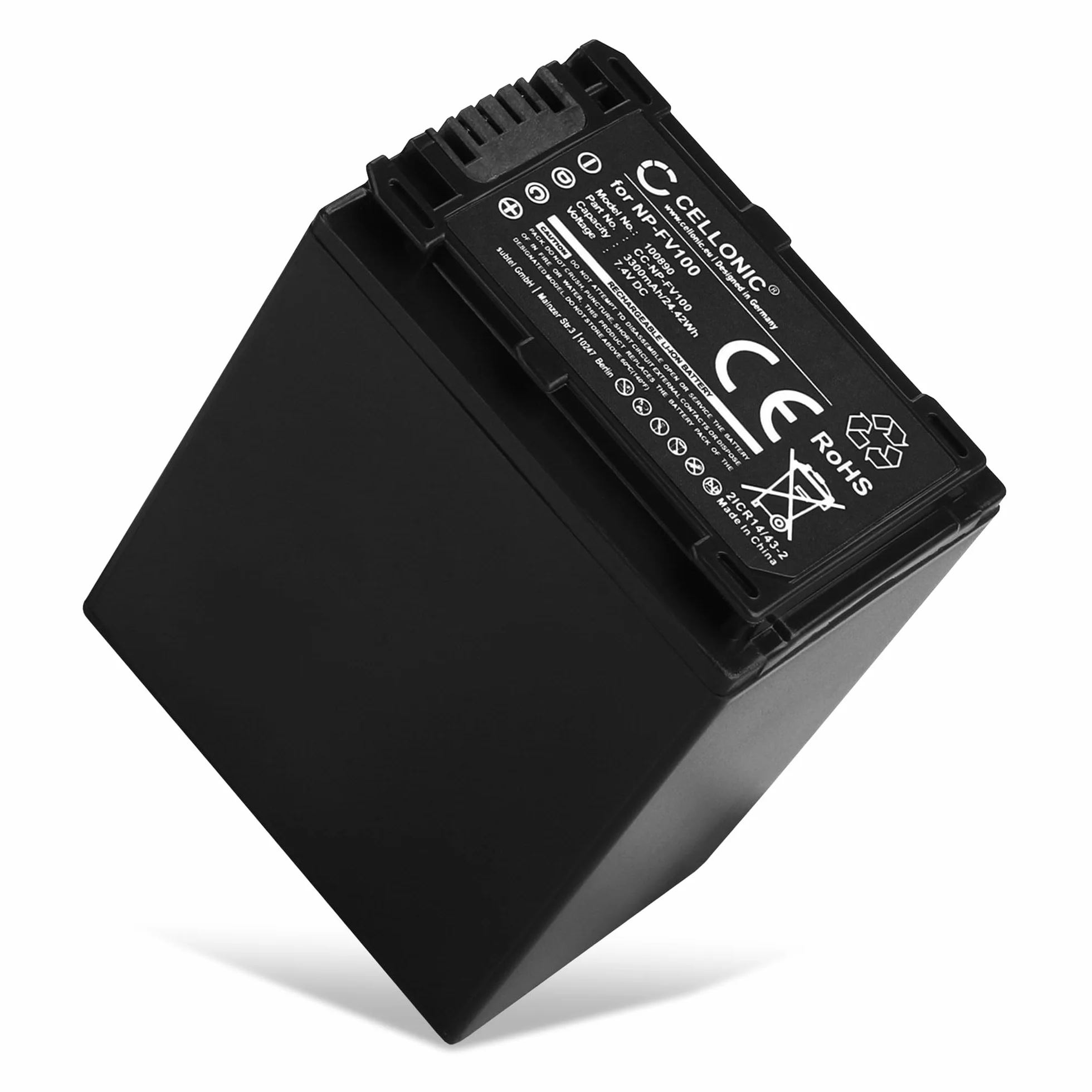 CELLONIC 1x Batteria per Fotocamera Compatibile con Sony FDR-AX33, HDR-CX250, HDR-CX270, NP-FV70 – (3300mAh, 7.4V)