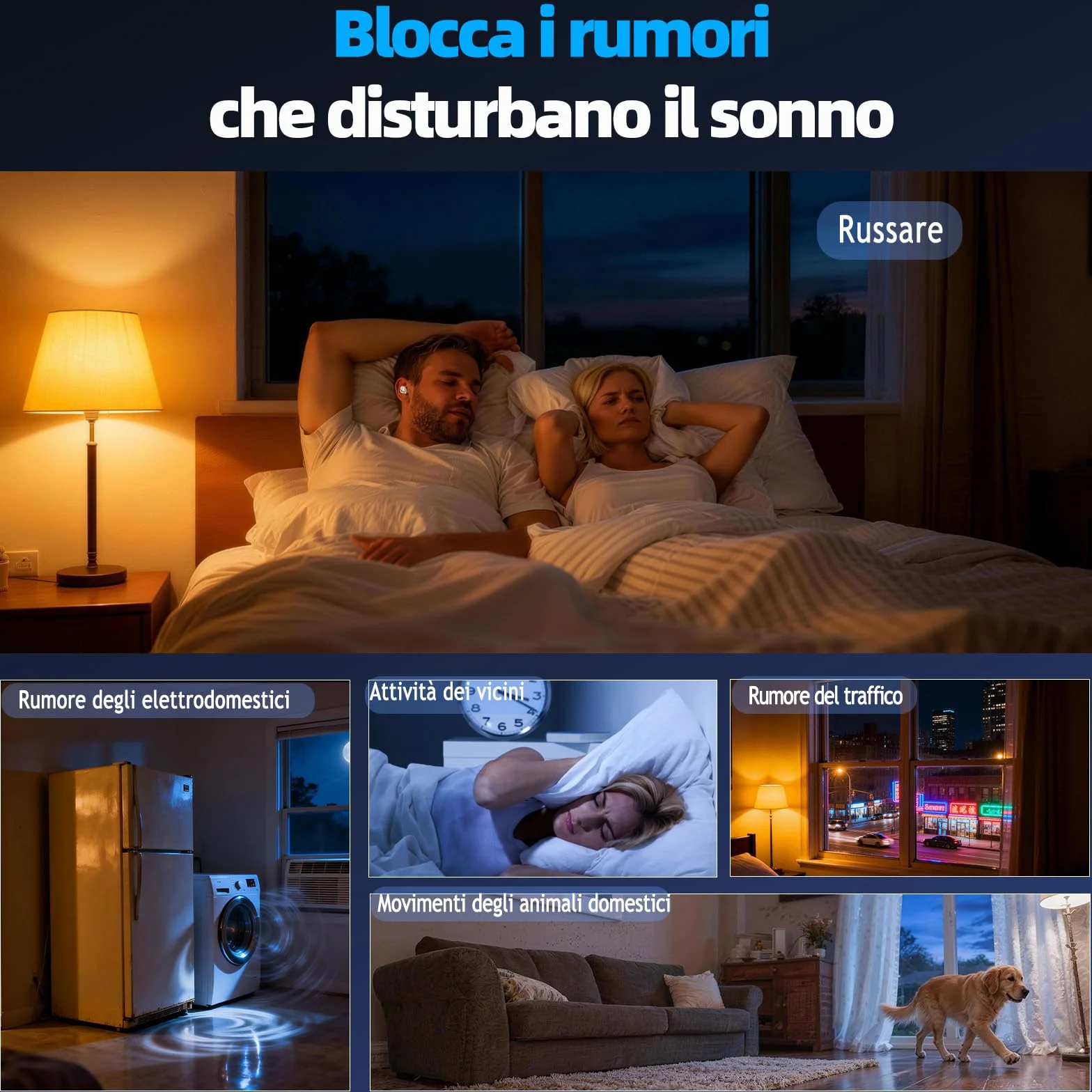 Cuffie Bluetooth, Cuffie per Dormire sul Fianco, Auricolari Bluetooth 5.4 con Doppia Modalità Sonno, 40 Ore Mini Sleep Earbuds Bluetooth, 6 modalità EQ Mini In Ear Auricolari IPX7, Display LED