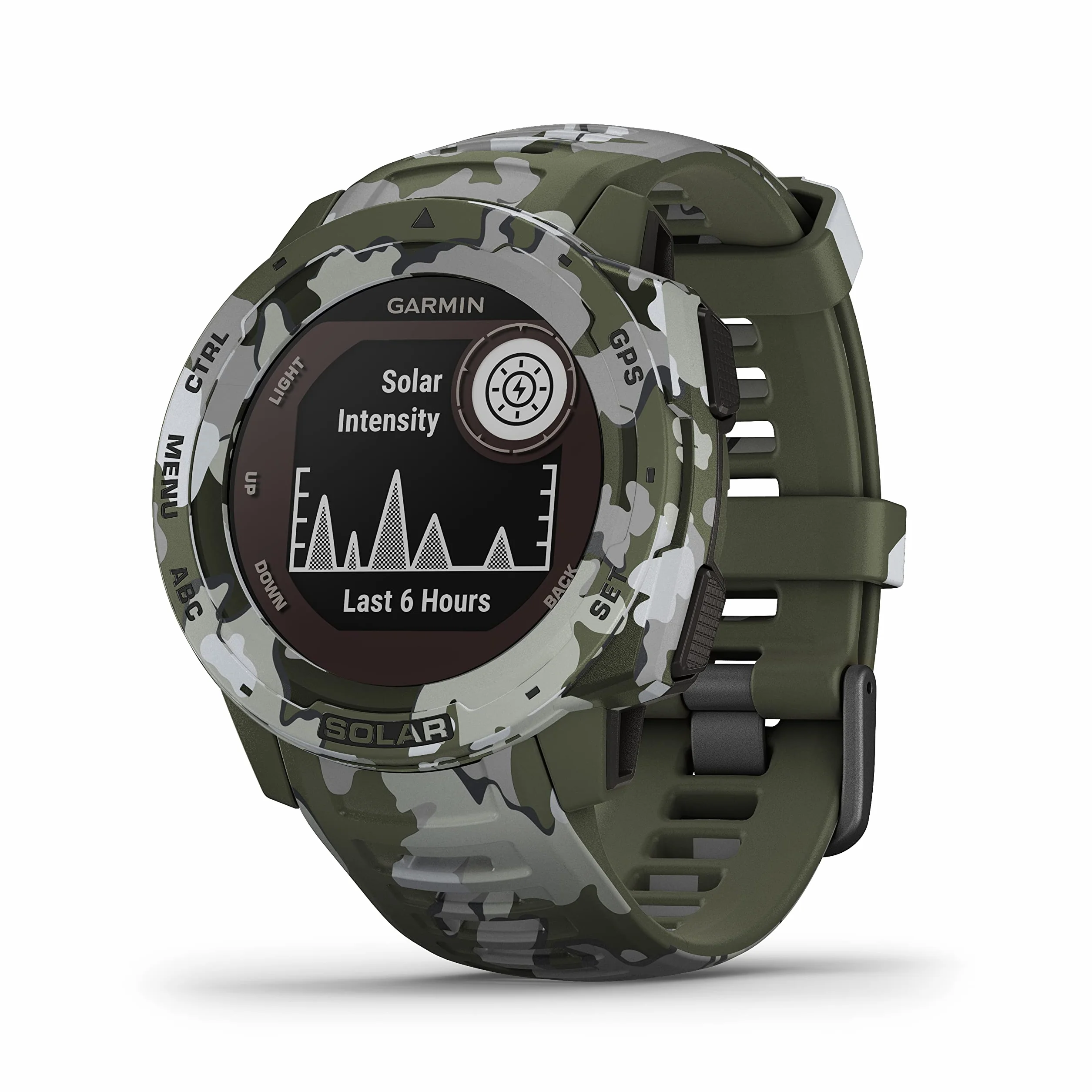Garmin Instinct Solar, Smartwatch Gps con Ricarica Solare, Lichen Camo, 4.5 x 4.5 x 1.53 cm (Ricondizionato)