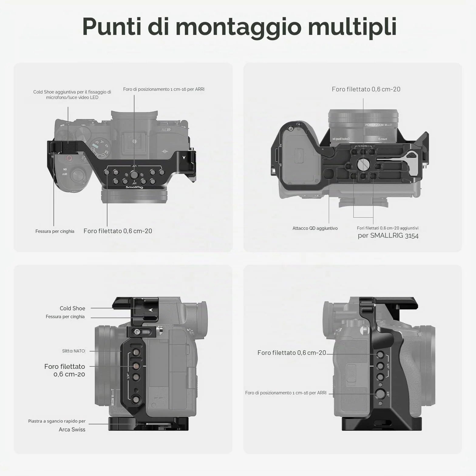 (Versione Aggiornata) SMALLRIG Cage per Sony Alpha 7R V/ 7 IV/ 7S III/ 1/ 7R IV - 3667C