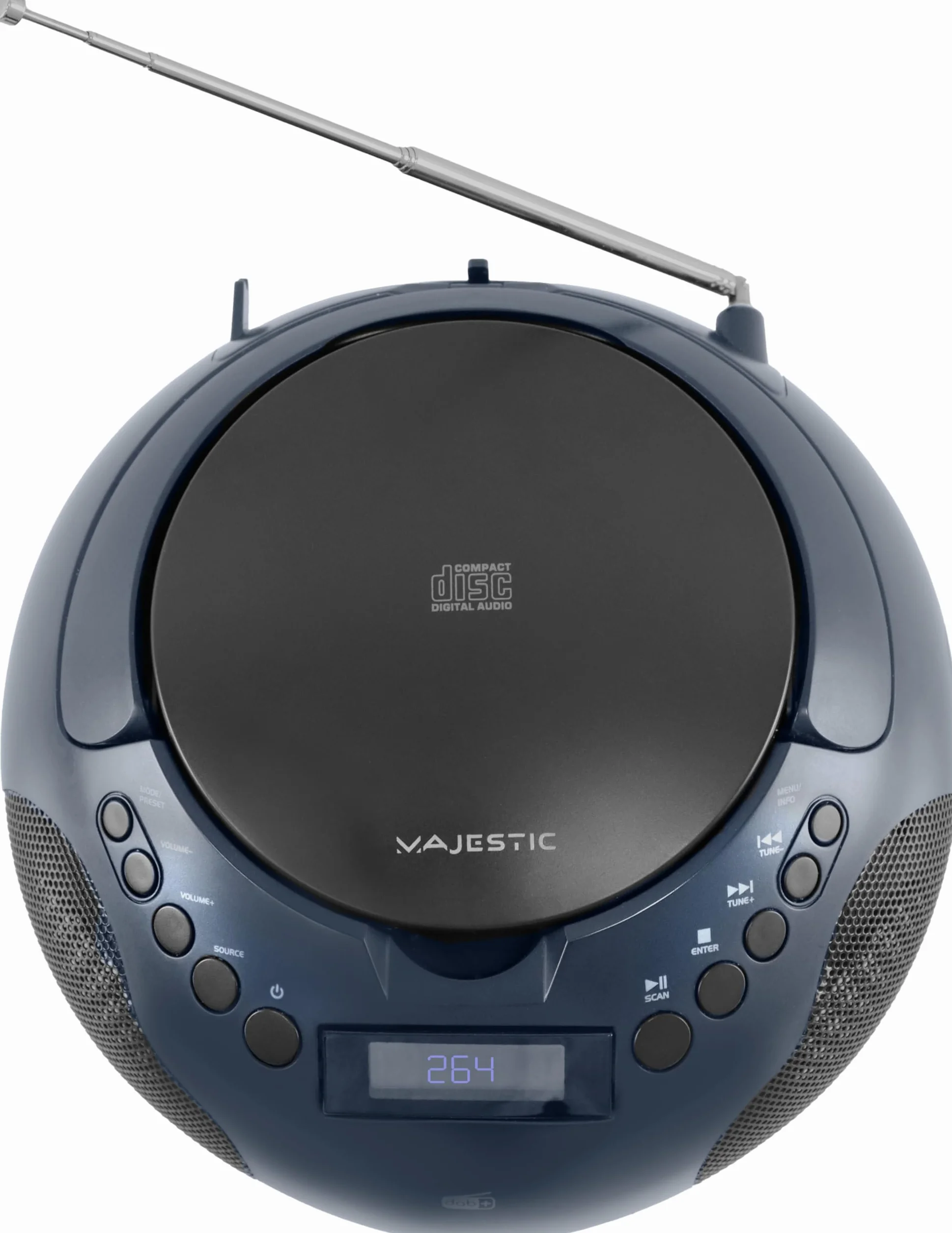 Majestic AH 264 DAB - Boom Box Portatile con Lettore CD, Radio DAB e FM, Ingresso AUX-IN, Nero