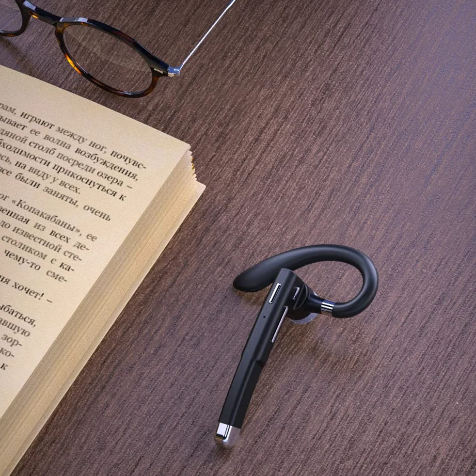 Auricolare Bluetooth Auricolare Vivavoce Girevole a Orecchio Singolo con Custodia di Ricarica per Display della Batteria per la Guida in Ufficio (520 seconda generazione)