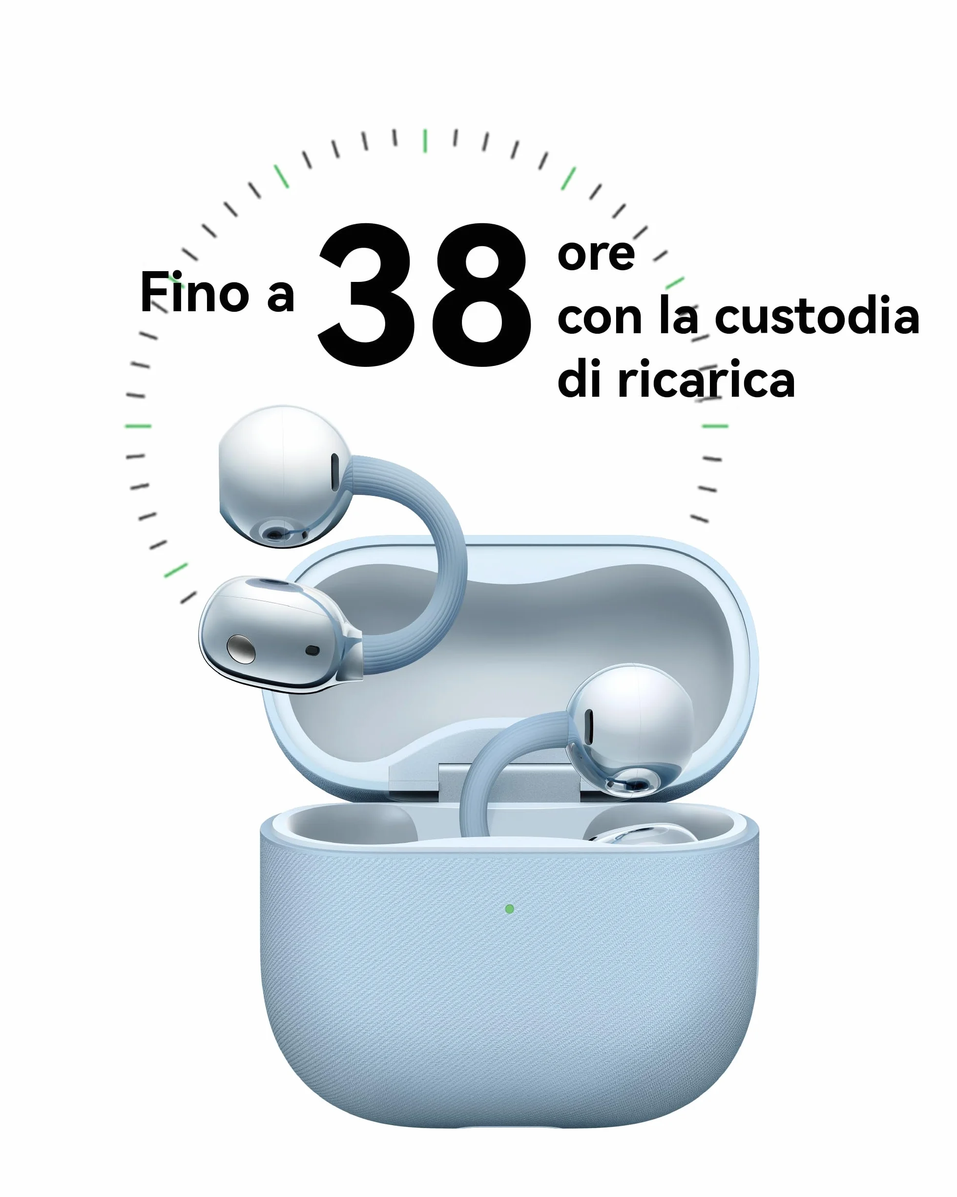 HUAWEI FreeClip 2 Nero, Cuffie Bluetooth Wireless, Design ultra-Leggero, per il massimo del comfort, Ascolto adattivo open-ear, Chiamate Cristalline, Fino a 38 ore, iOS e Android, Garanzia di 30 Mesi