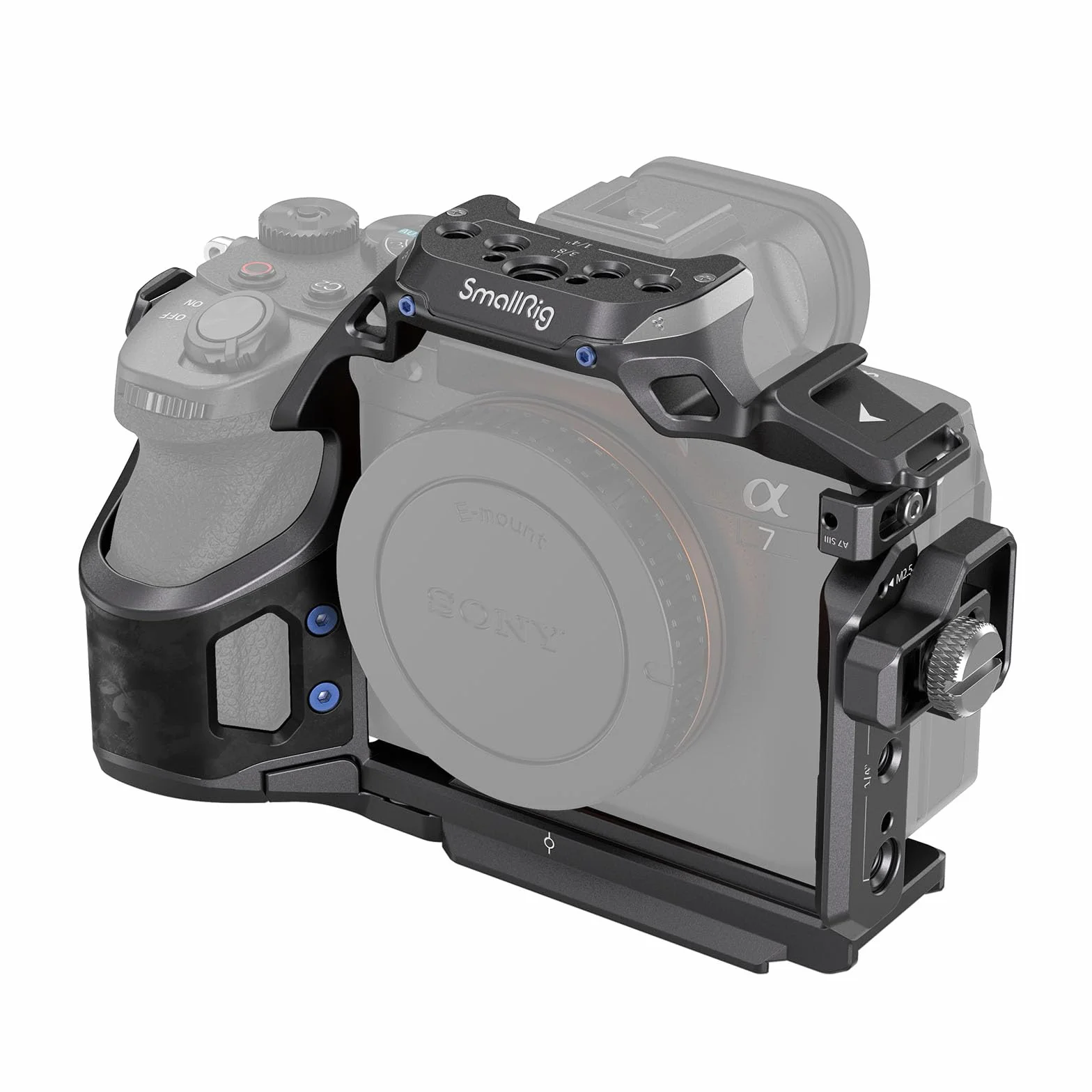 SMALLRIG A7 IV A7SIII A7R V Cage Kit "Rhinoceros" Kit per Sony Alpha 7R V/Alpha 7 IV/Alpha 7S III, Gabbia Completa con Fermacavo, Piastra a Sgancio Rapido Integrata per Arca-Swiss - 4308