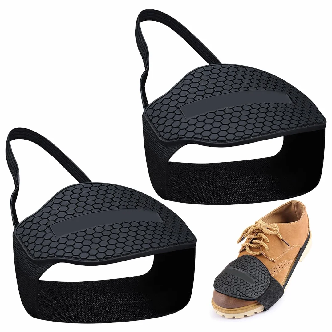 2 Pezzi Protezione Scarpe Moto Leva Cambio Copriscarpe, Protezione Scarpe Moto Universale, Resistente all'abrasione Gomma, Regolabile, Antiscivolo