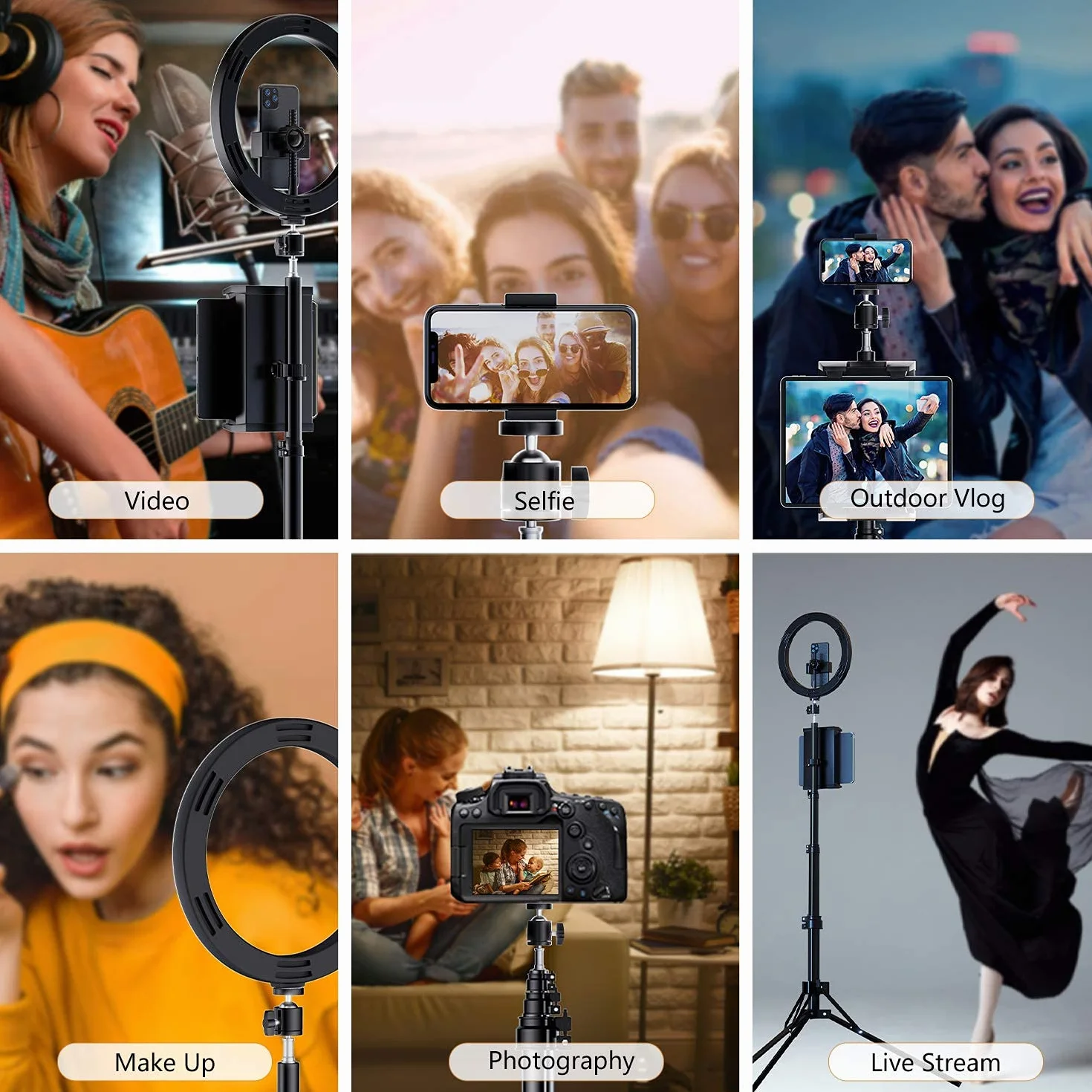 12" Ring Light Professionale con 72" Treppiede Alta, PEYOU Luce ad Anello LED, 3 Modalità Colore e 10 Luminosità,con Telecomando Bluetooth,Luce Per Selfie Trucco,Tiktok Youtube live Fotografia