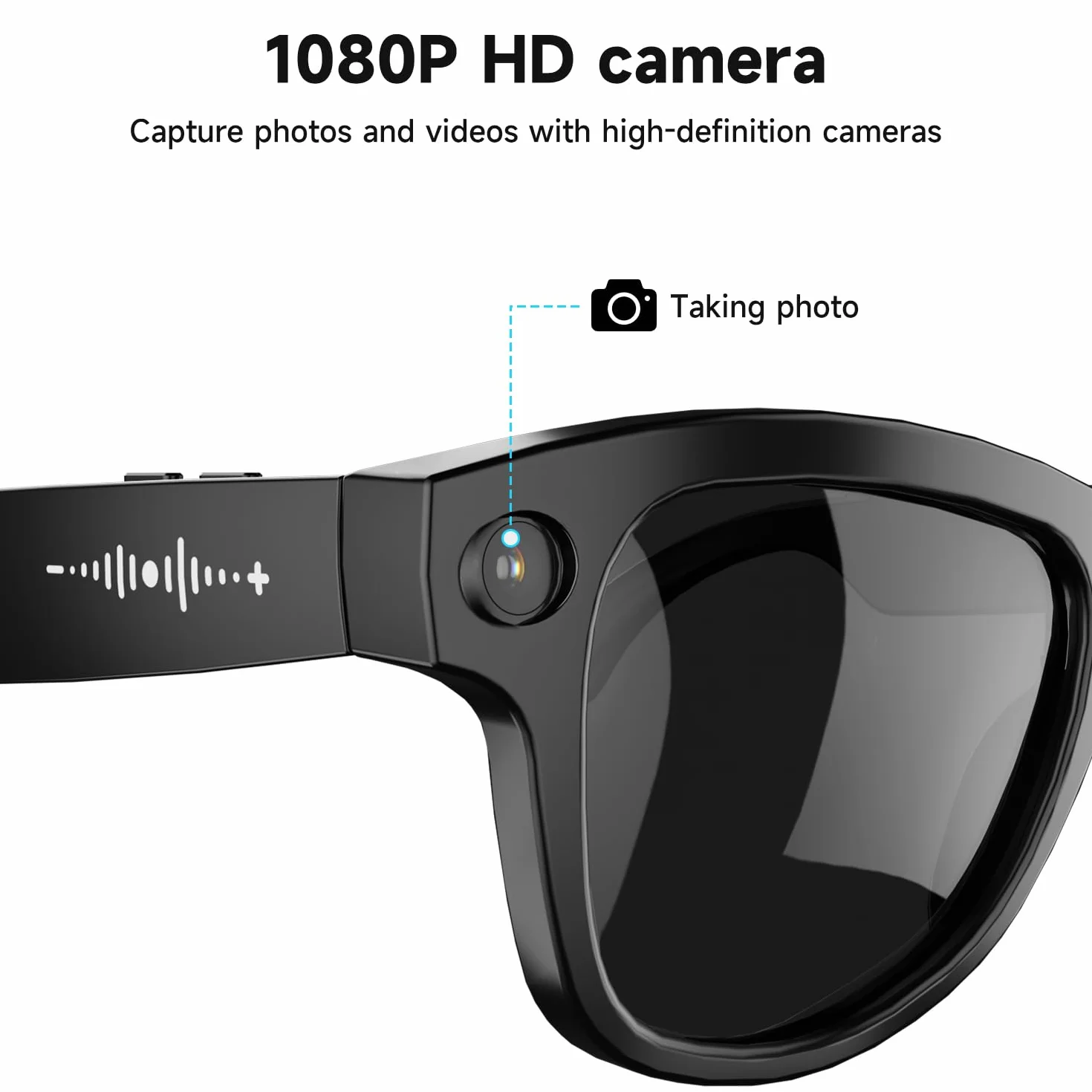 ELECGO Occhiali intelligenti AI con videocamera HD 1080p da 8 MP, occhiali da sole audio Bluetooth, traduzione in tempo reale, controllo vocale, tempio regolabile a 15°