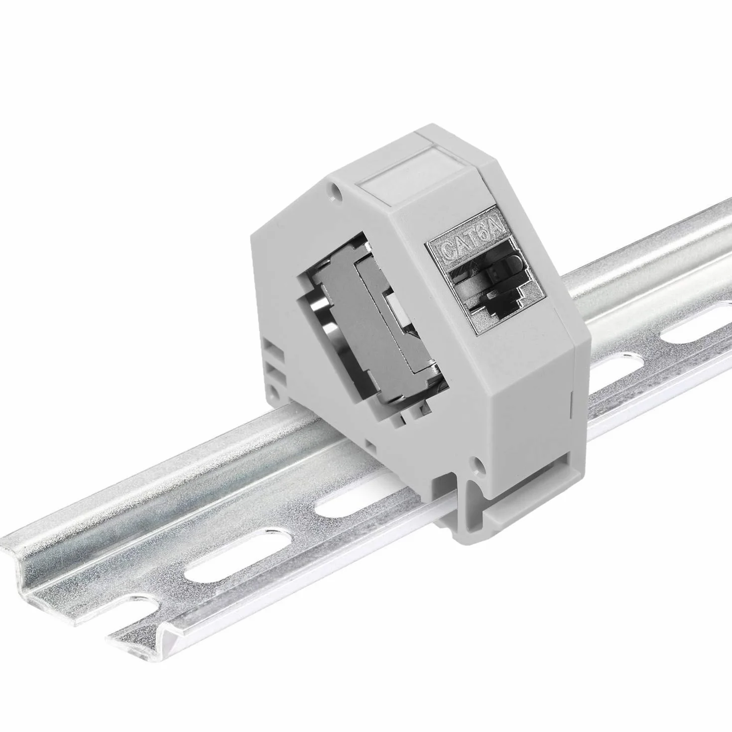 kwmobile Set Modulo Keystone CAT 6A schermati Presa RJ45 8x Supporti adattatori Barra DIN