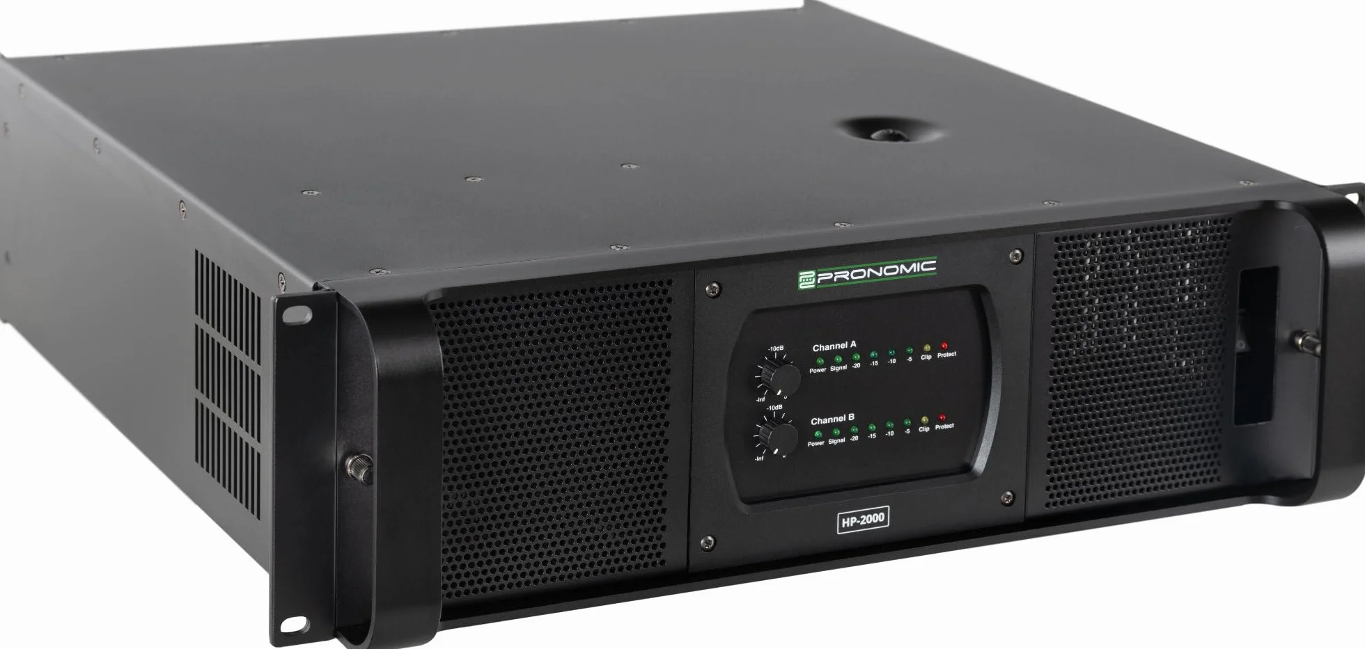 Pronomic HP-2000 Finale 2x 3000 Watt - Potenza in uscita (4 Ohm): 2x 3000 Watt - Filtri passa-alto/basso commutabili con frequenza crossover regolabile - Guadagno d'ingresso selezionabile - Nero