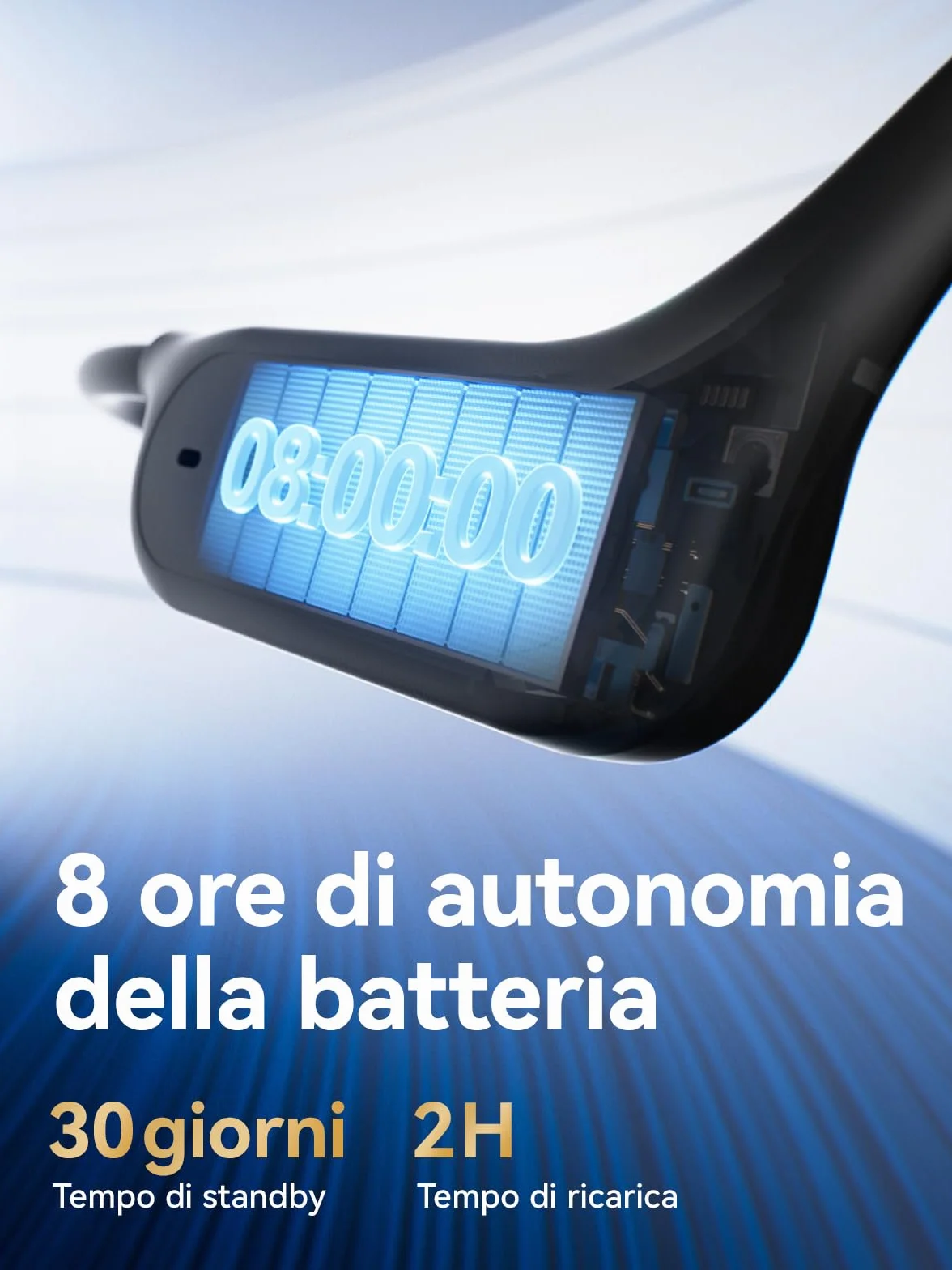 SANAG B33S Cuffie Conduzione Ossea Nuoto, Cuffie Subacquee per Piscina IPX8 Impermeabili con Wireless Bluetooth, Microfono, Lettore MP3 da 32G, 8 Ore di Riproduzione, Auricolari Nuoto Musica, Nero