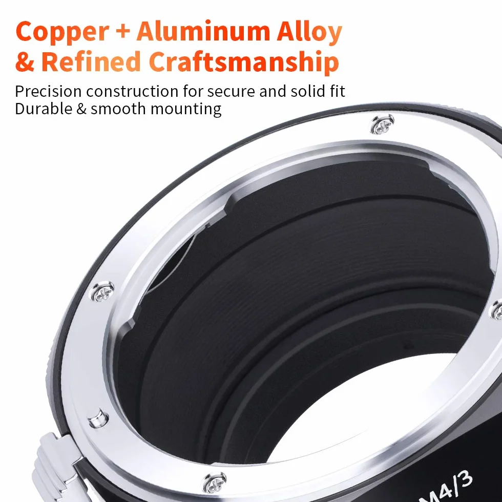 K&F CONCEPT Lente Mount Adattatore Manuale Fuoco: Compatibile con Lente Compatibile con Nikon F a Corpo Fotocamera Micro Quattro Terzi(M4/3)