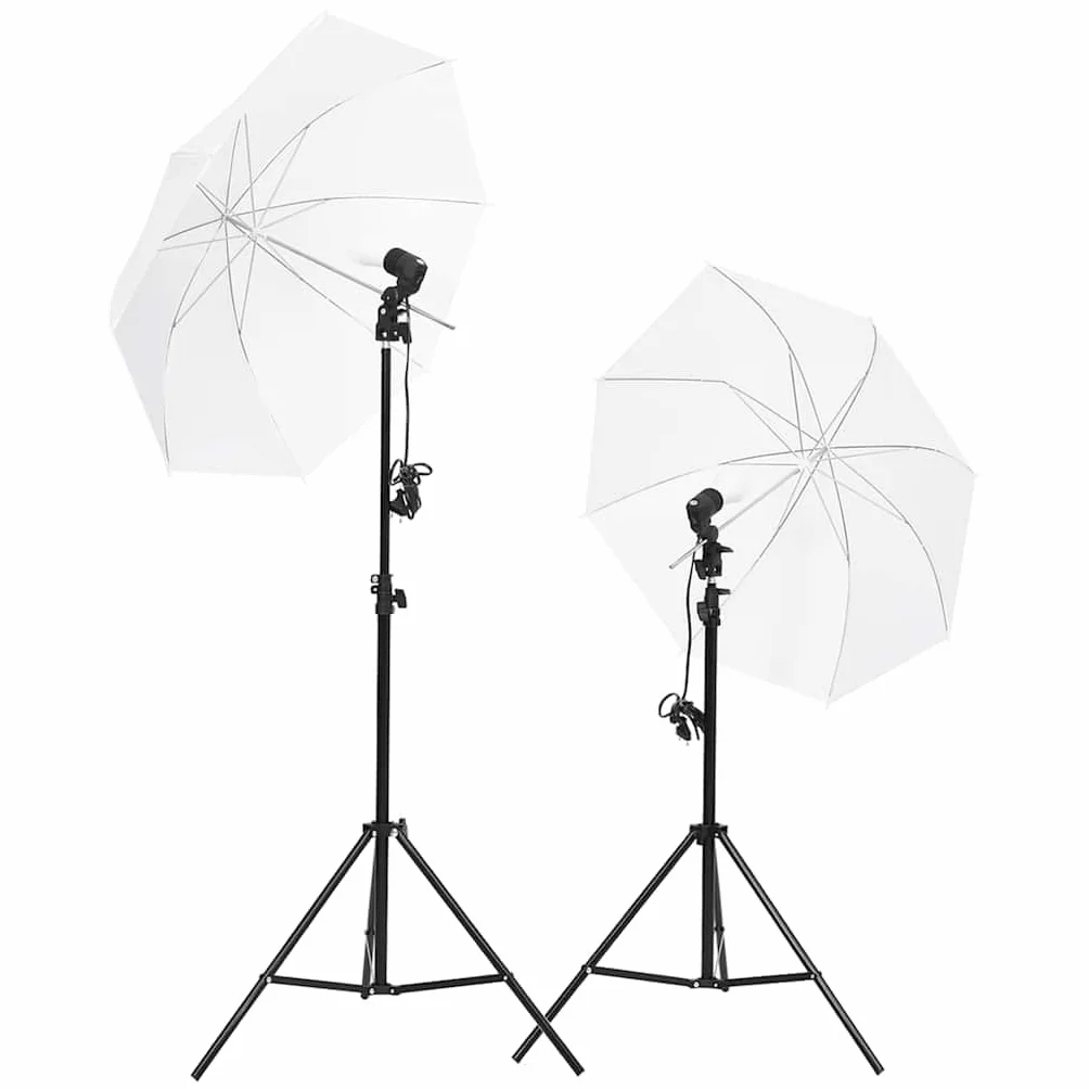 vidaXL Kit per Studio Fotografico con Set di Luci e Fondale