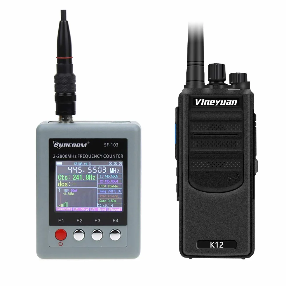 Surecom SF-103 - Misuratore di frequenza portatile 2 Gen 2 MHz ~ 2,8 GHz walkie-talkie frequenzimetro per DMR e radio bidirezionale analogica