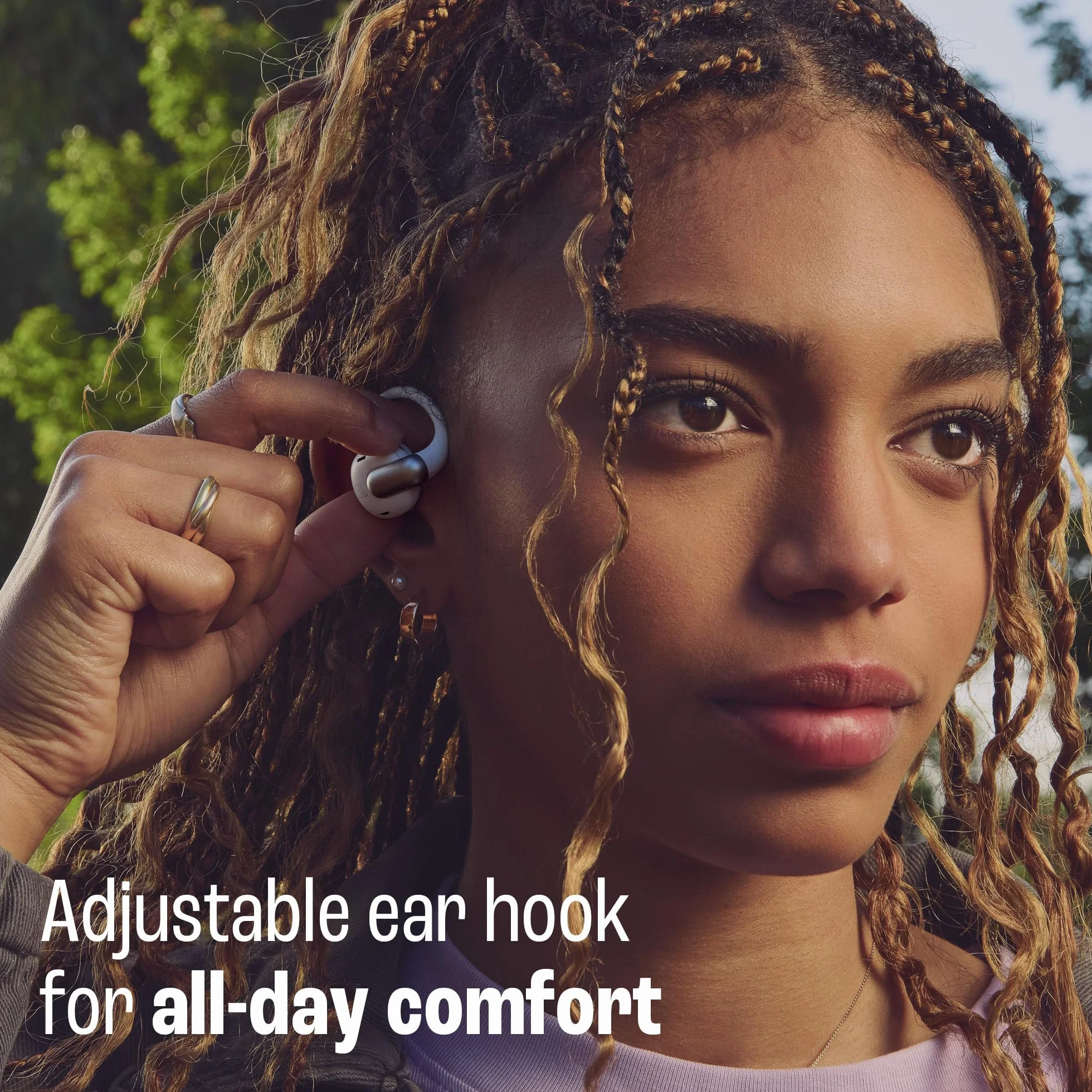 JBL Sense Pro Cuffie Open-Ear True Wireless, Hi-Res Audio, fino a 38 Ore di Autonomia, Resistenti ad Acqua e Polvere IP54, Tecnologia JBL OpenSound e Spatial Sound, Blu