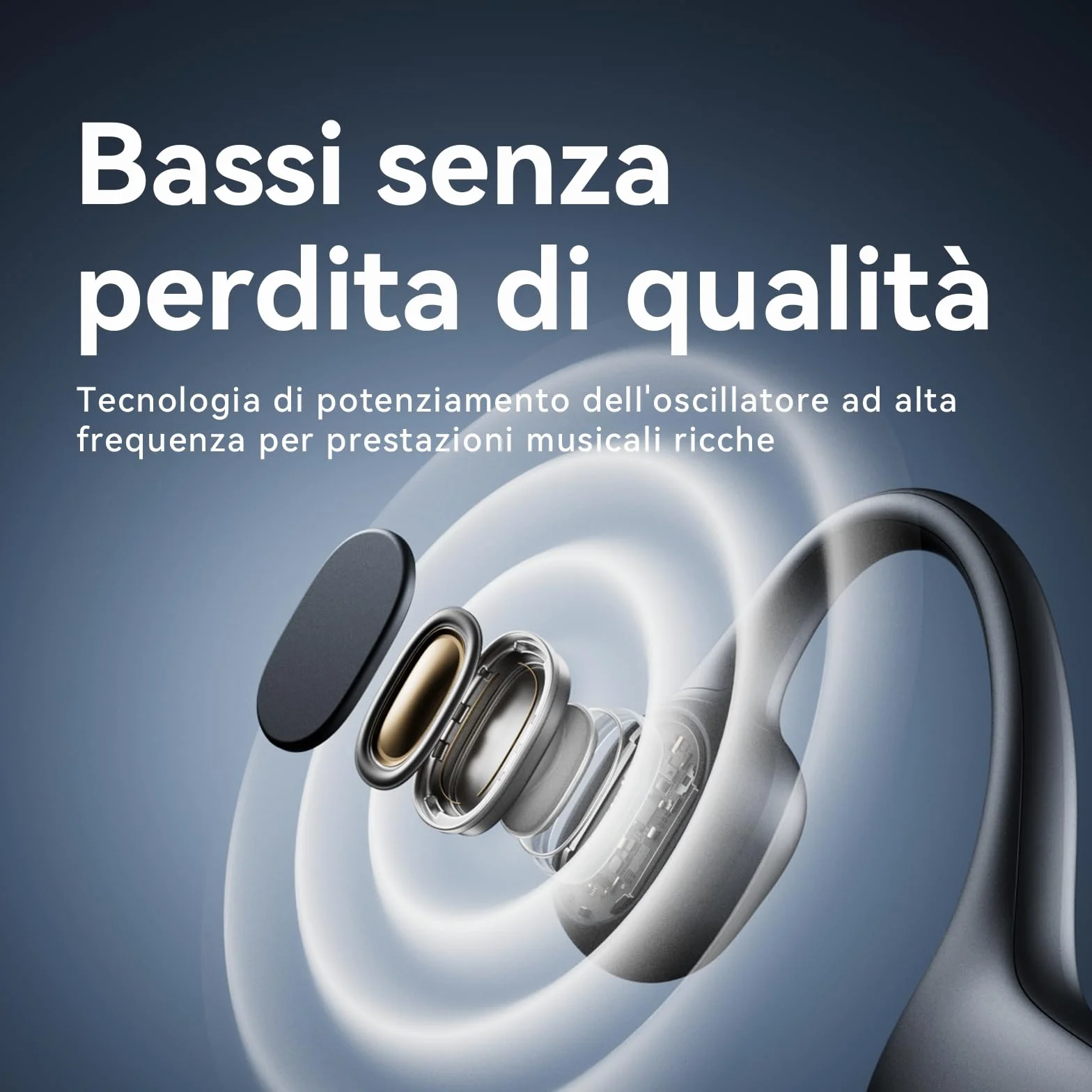 SANAG B21S Cuffie Conduzione Ossea, Open Ear Auricolari Wireless Bluetooth 5.4 con Impermeabili IPX5, Microfono, HiFi 5.4 Bassi, 10 Ore di Riproduzione per Corsa, Ciclismo, Sport (Blu)
