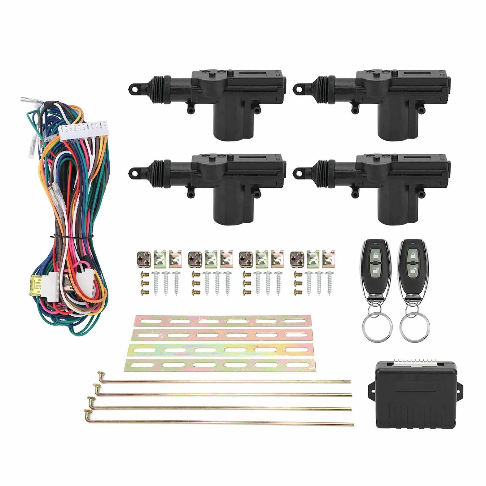 Aramox Kit Chiusura Centralizzata, Kit Centrale Remota Telecomando di Accesso Senza Chiave 12V con Indicatore LED con 2 Controller