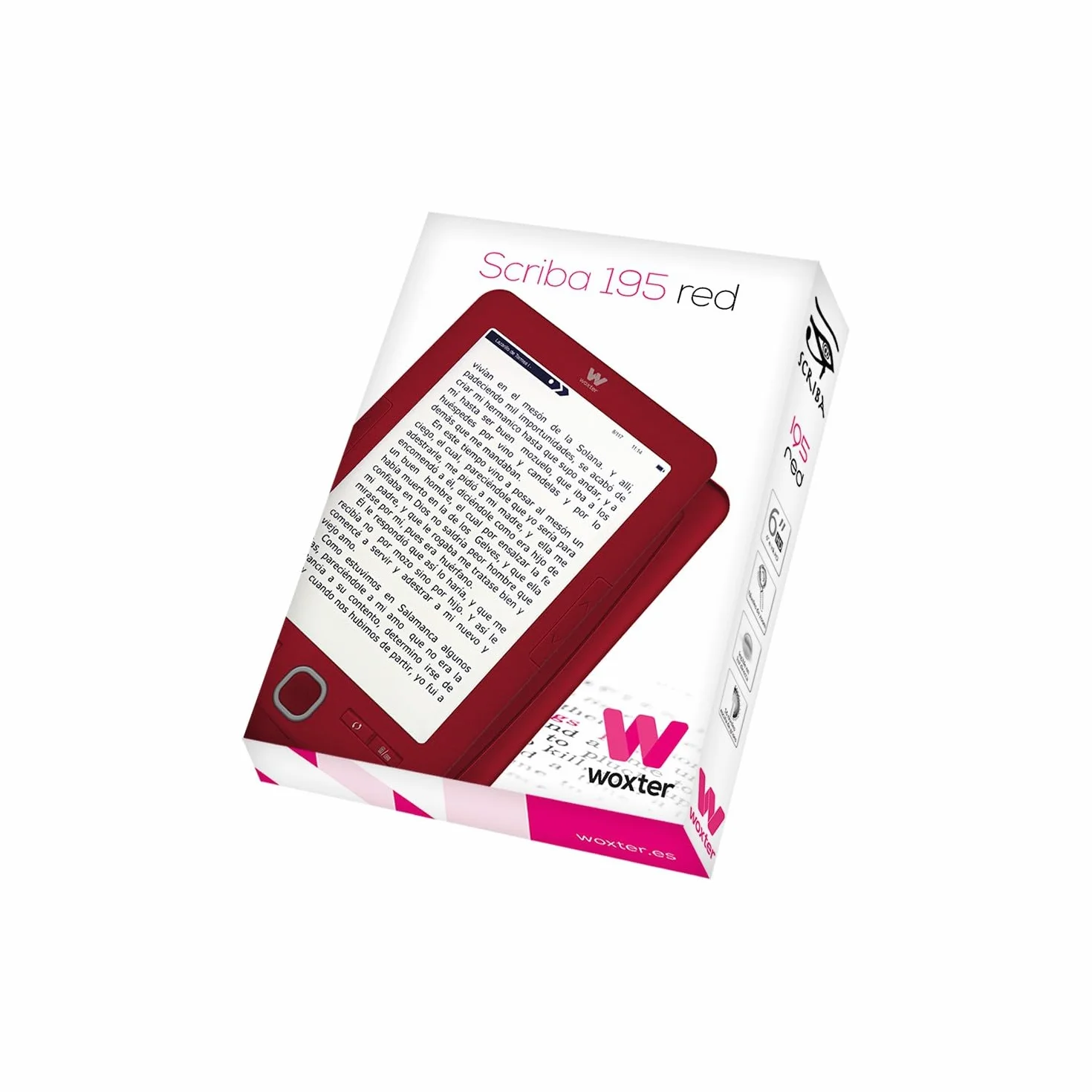 Woxter Scriba 195 E-Book 6 cali 4 GB e-Ink Rosso