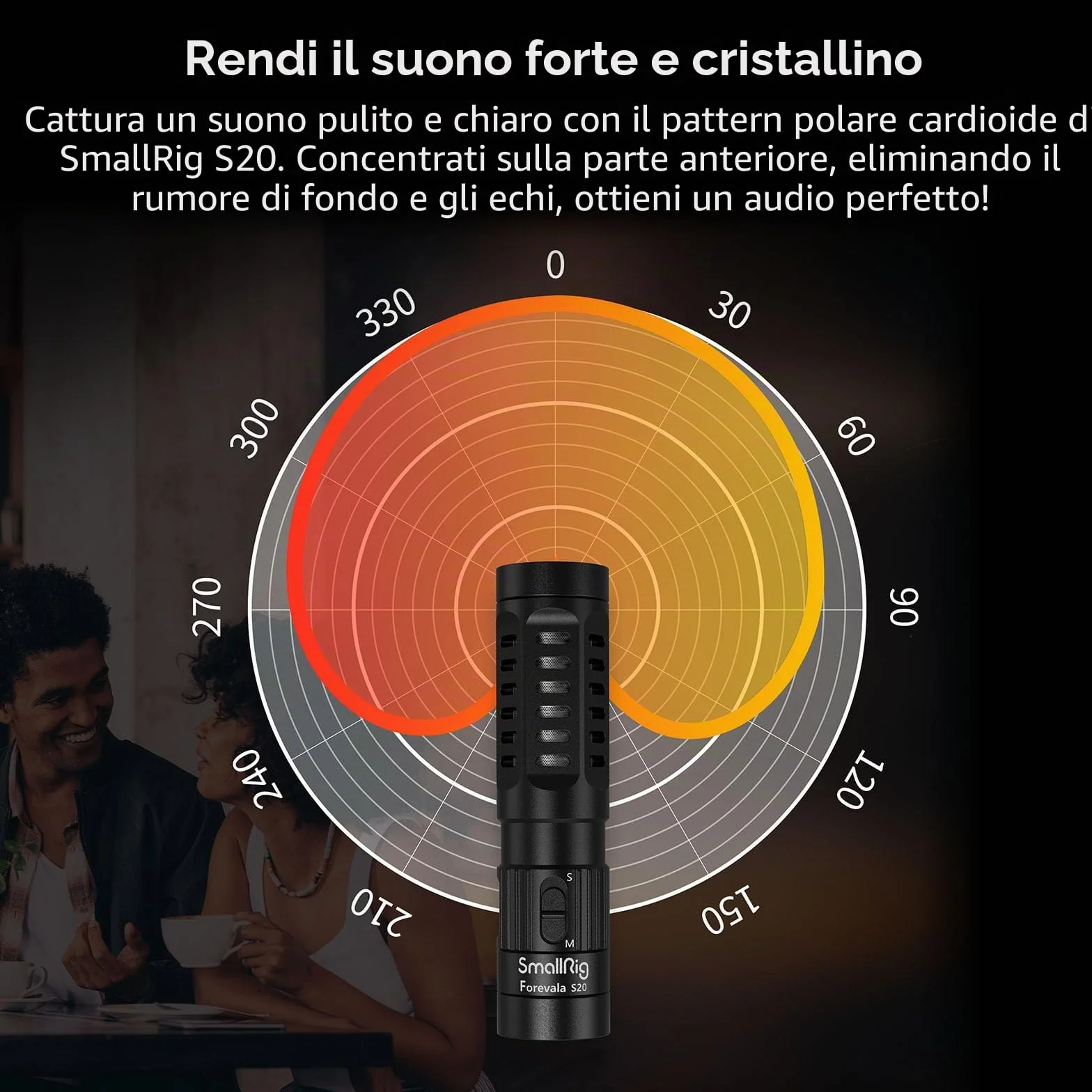 SMALLRIG On-Camera Microphone Microfono per Fotocamera, Video Microfono con Design Stereo Professionale per Fotocamere e Videocamere DSLR - 3468